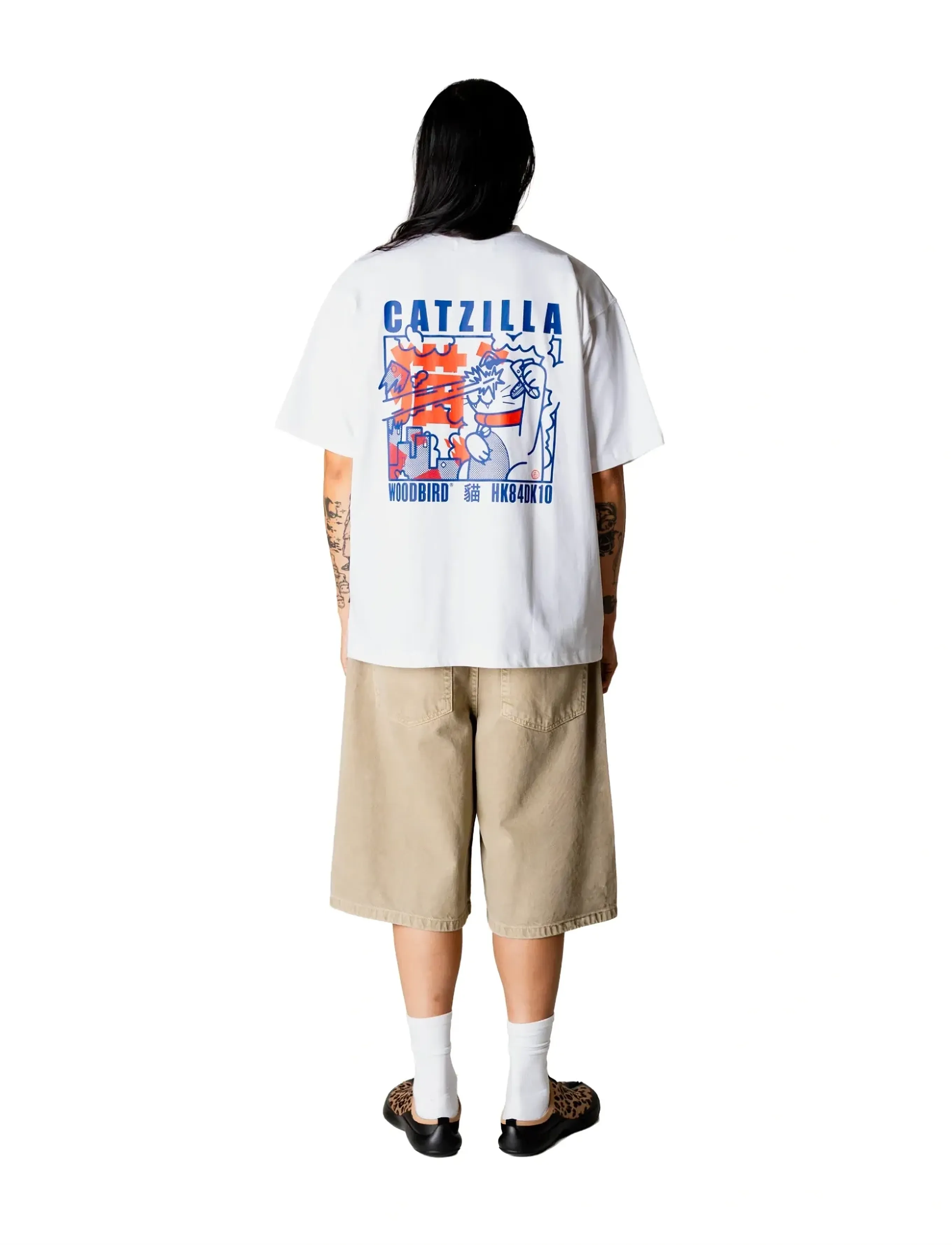 Woodbird - WBBaine Zilla Tee - kortärmade t-shirts - white - 4