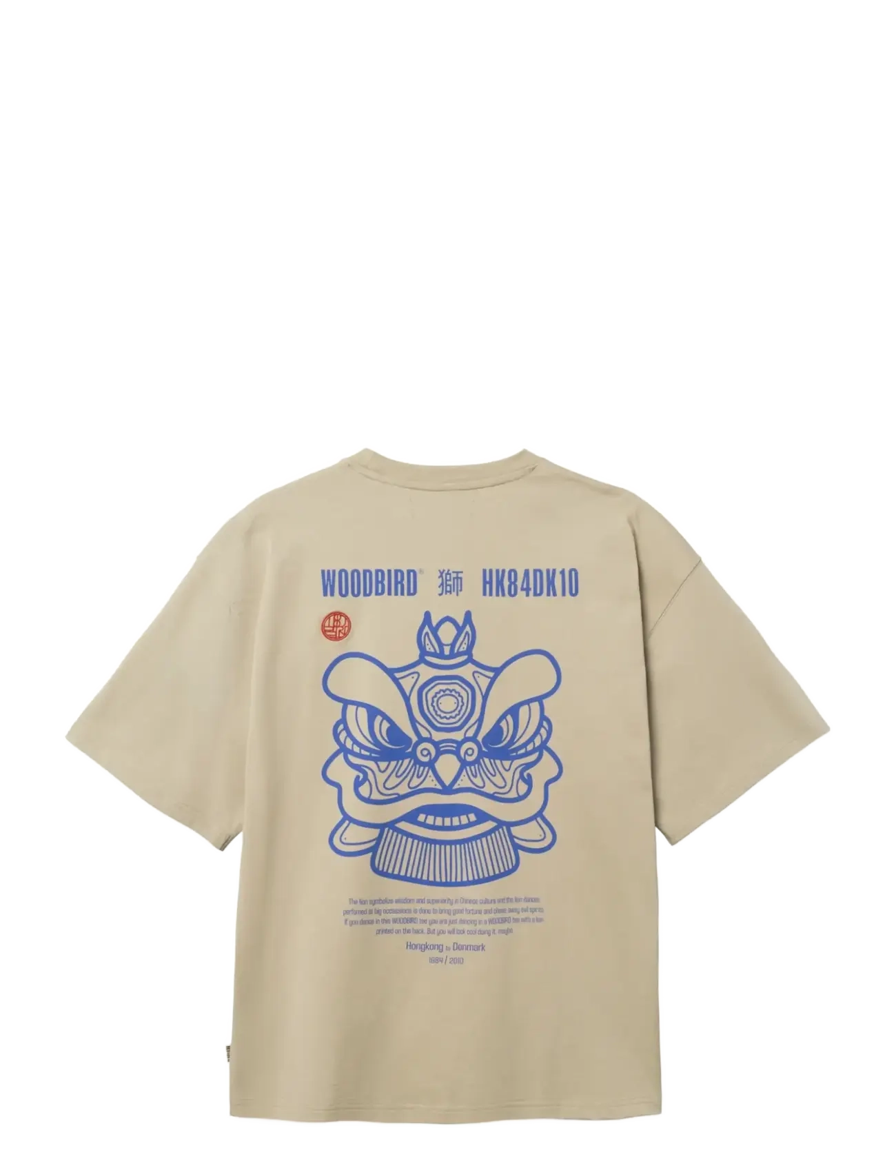 Woodbird - WBBeam Lion Tee - short-sleeved t-shirts - stone - 2