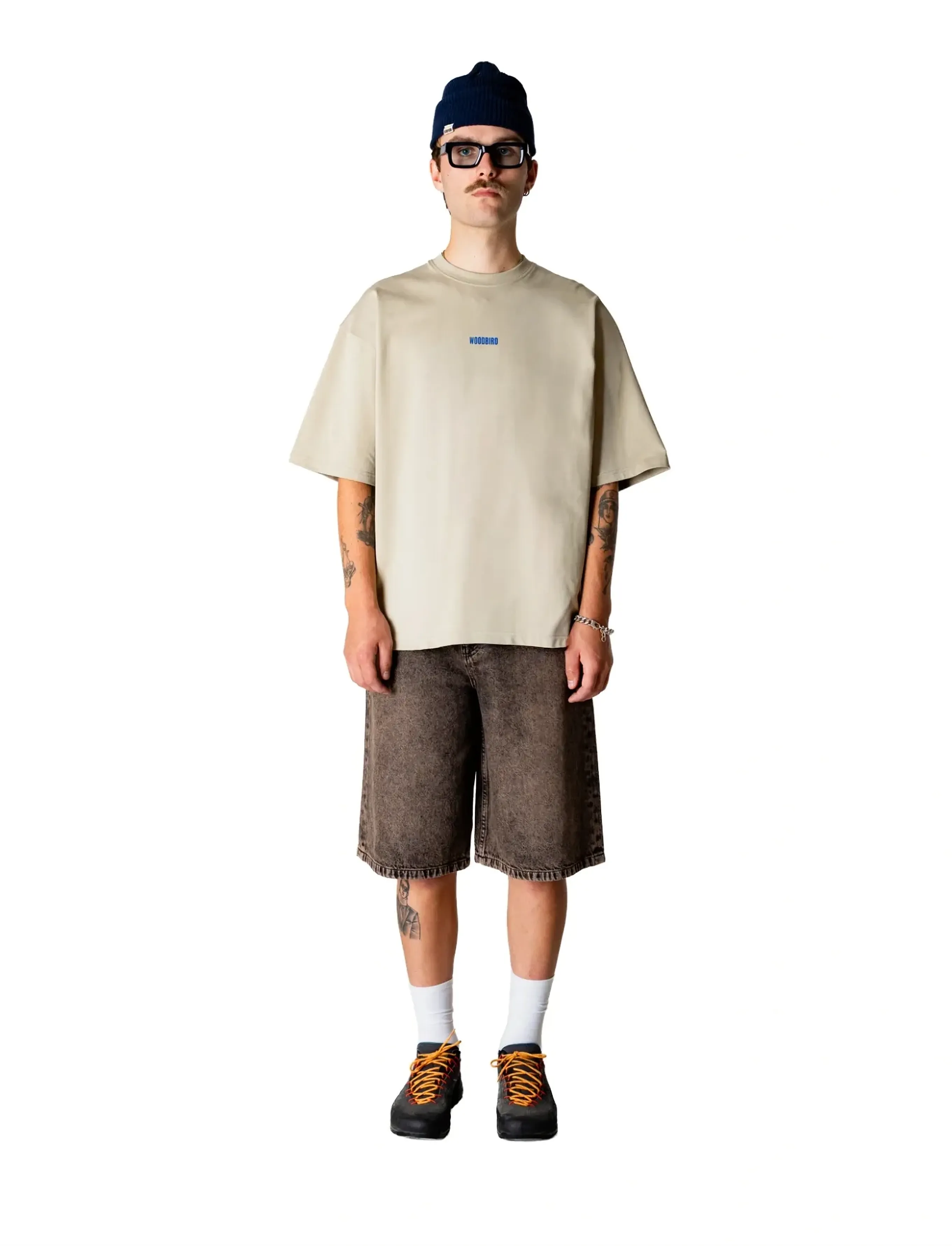 Woodbird WBBeam Lion Tee - Riided - STONE / beige