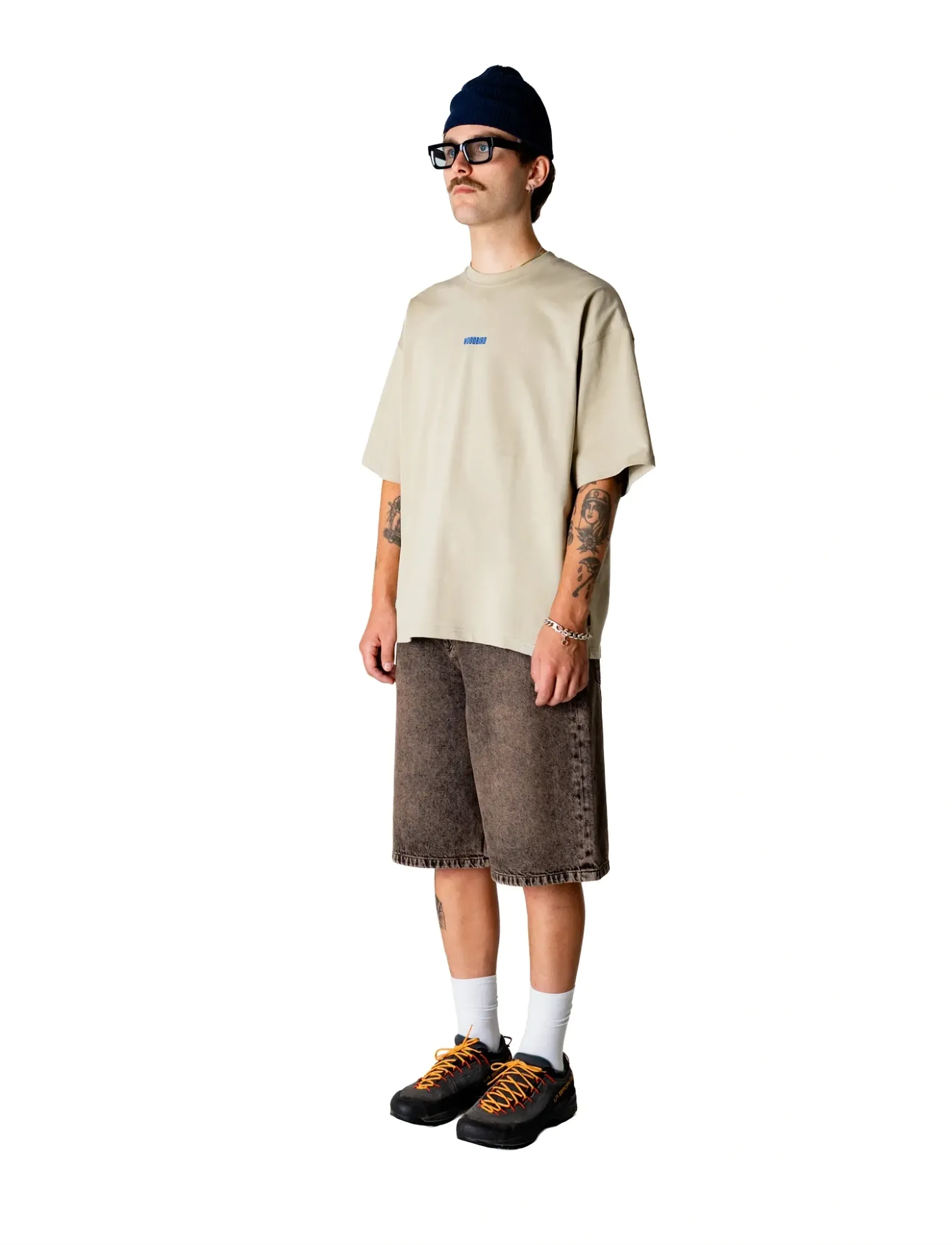 Woodbird - WBBeam Lion Tee - short-sleeved t-shirts - stone - 3