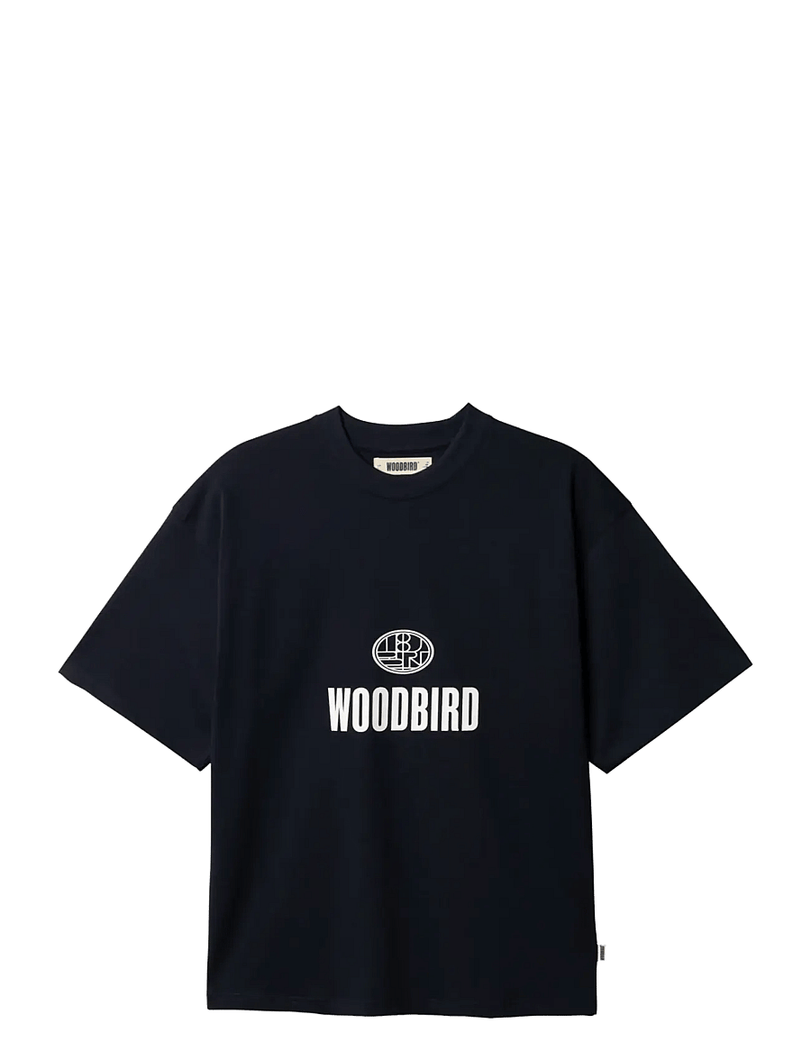 Woodbird - WBBeam Nine Tee - kurzärmelige t-shirts - dark navy - 1