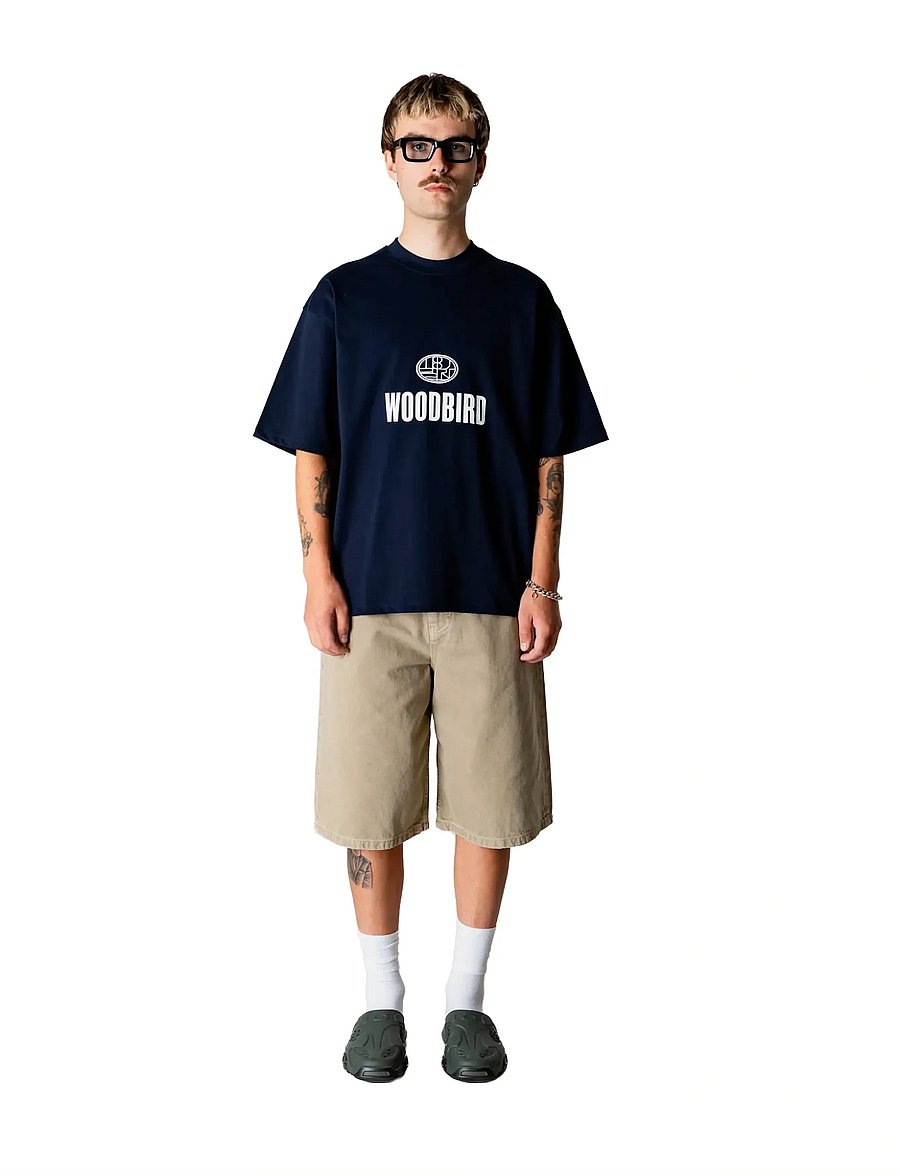 Woodbird - WBBeam Nine Tee - kurzärmelige t-shirts - dark navy - 0
