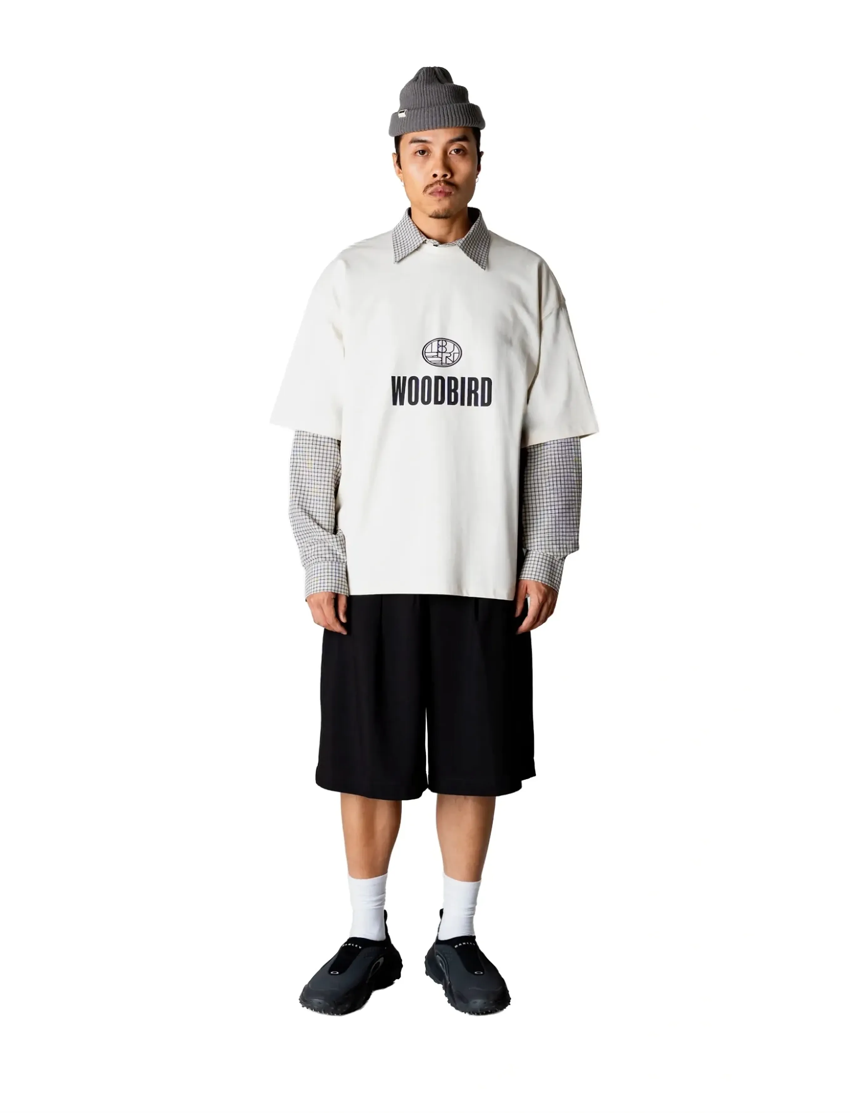 Woodbird WBBeam Nine Tee - Tøj - OFF WHITE / beige