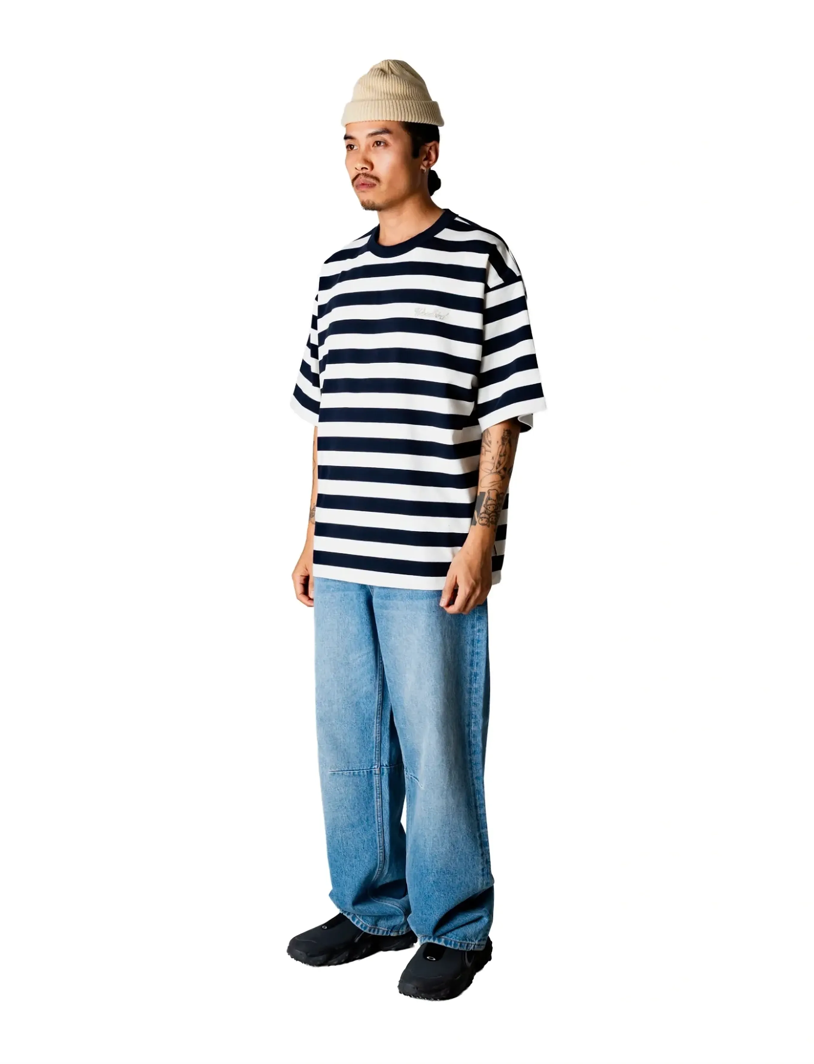 Woodbird - WBBeam Stripe Tee - lühikeste varrukatega t-särgid - dark navy - 3