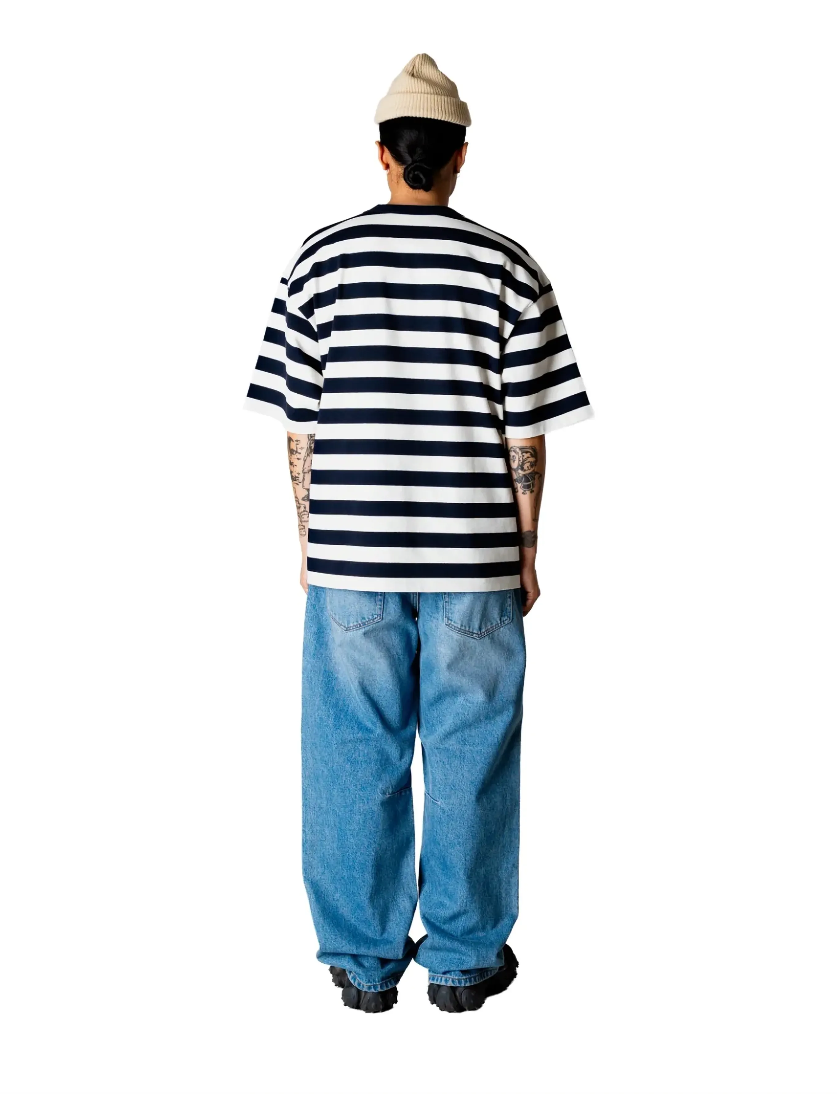 Woodbird - WBBeam Stripe Tee - lühikeste varrukatega t-särgid - dark navy - 4