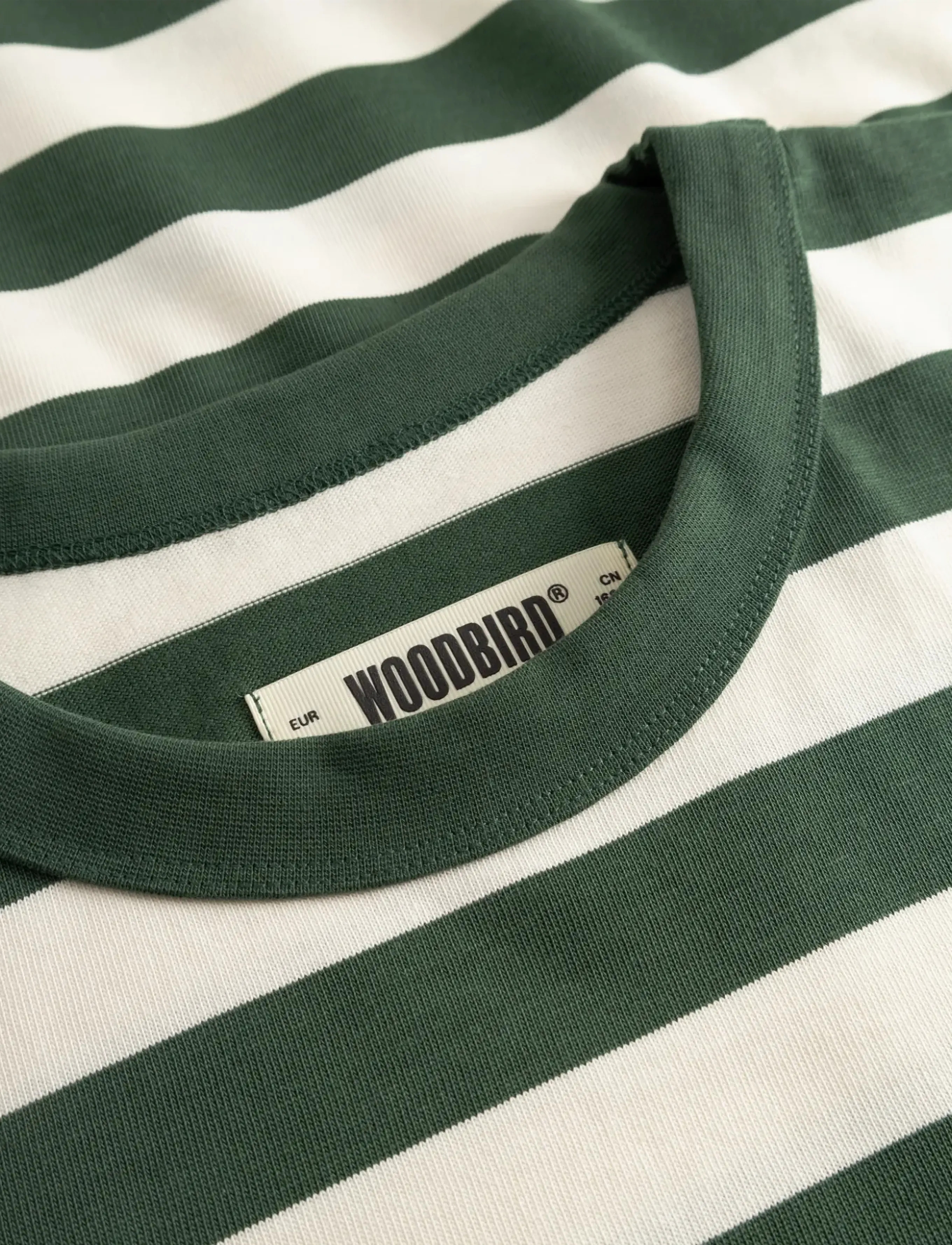 Woodbird - WBBeam Stripe Tee - short-sleeved t-shirts - pine green - 5