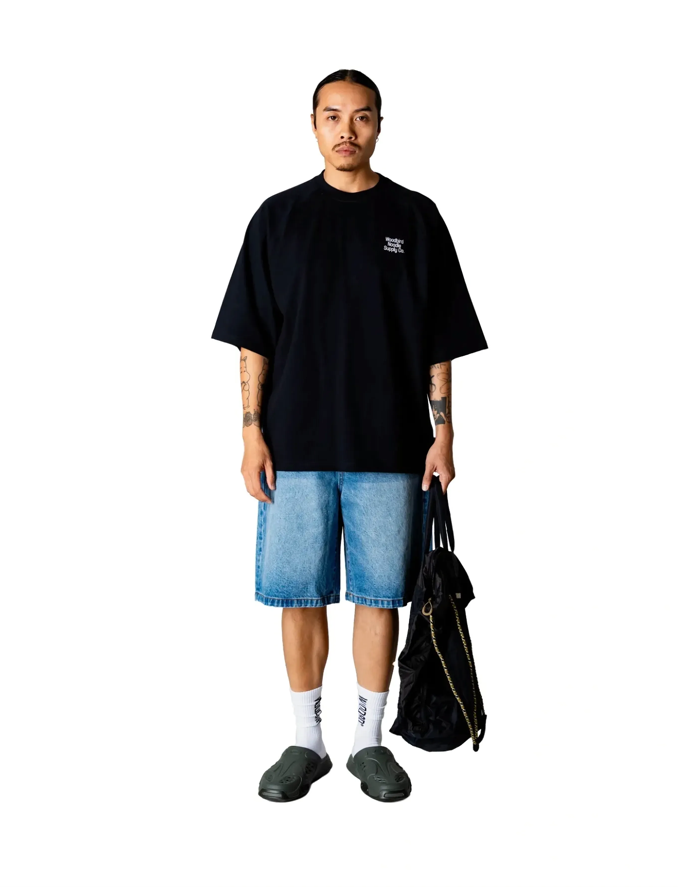 Woodbird Wbblake Supply Tee, S, T-shirts, Schwarz - Short-sleeved, Männerswear