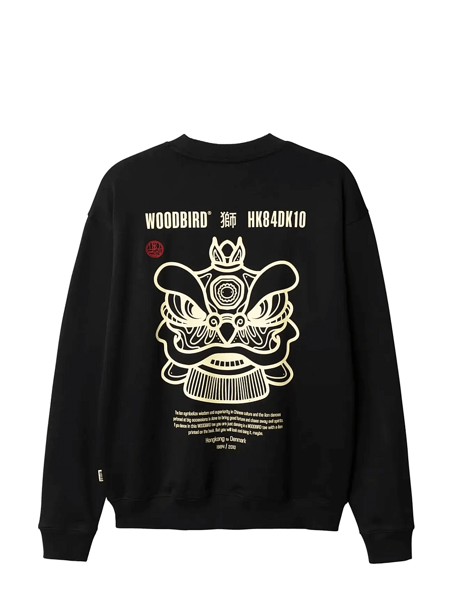 Woodbird - WBCane Lion Crew - sweatshirts - black - 2
