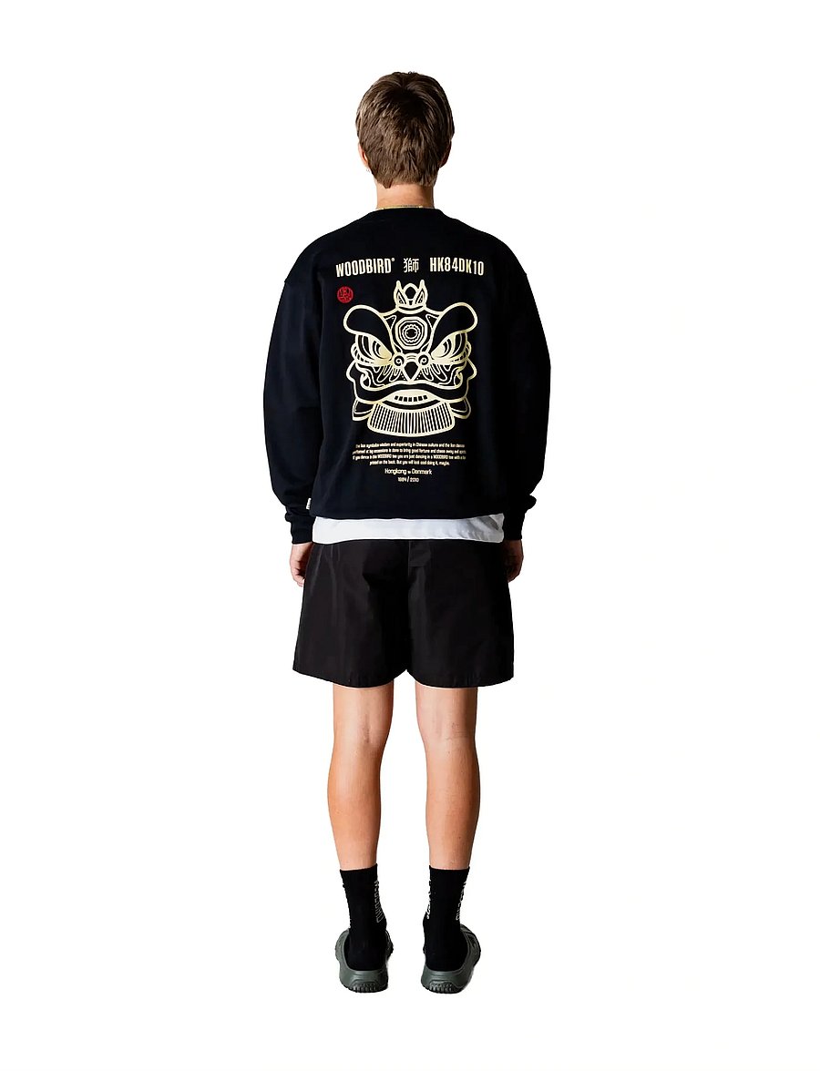 Woodbird - WBCane Lion Crew - sweatshirts - black - 4