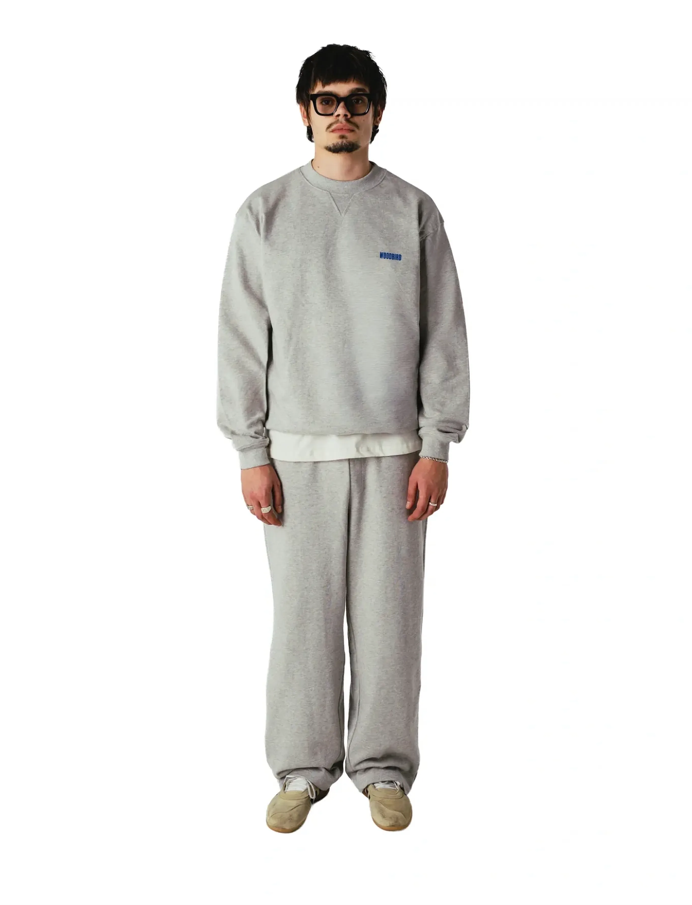 Woodbird WBCane Lion Crew - Tøj - LIGHT GREY MELANGE / grey