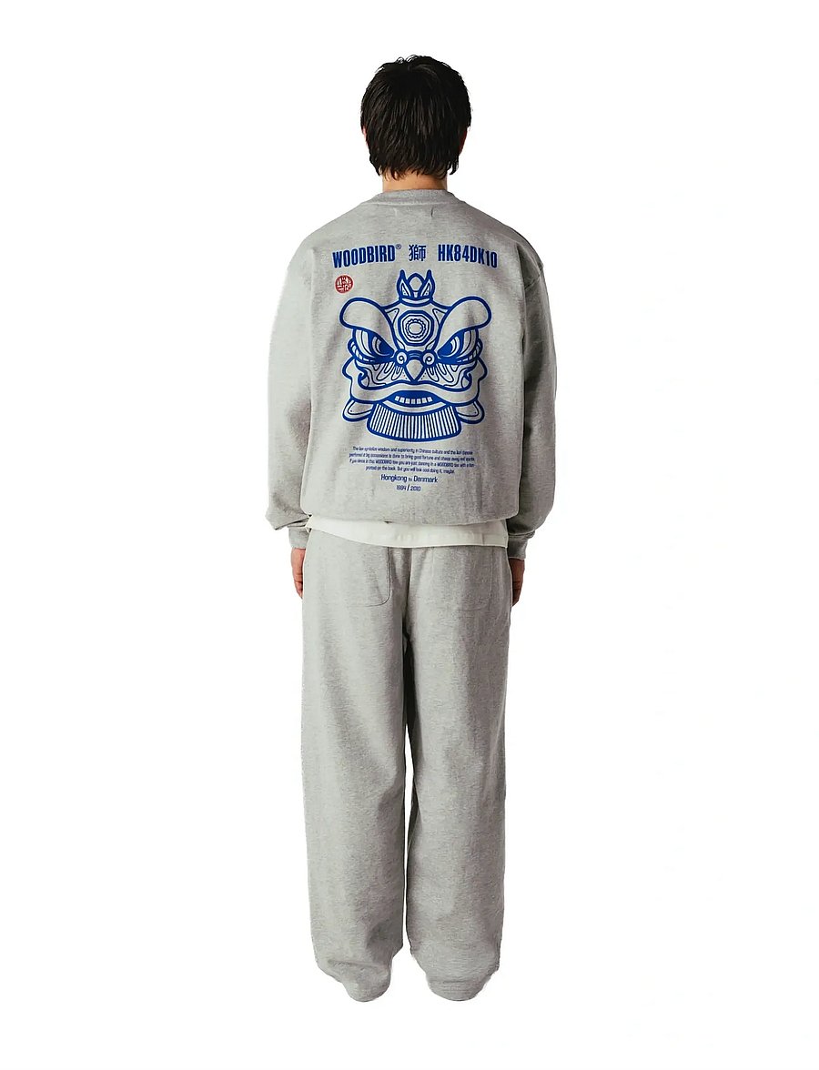 Woodbird - WBCane Lion Crew - dressipluusid - light grey melange - 4