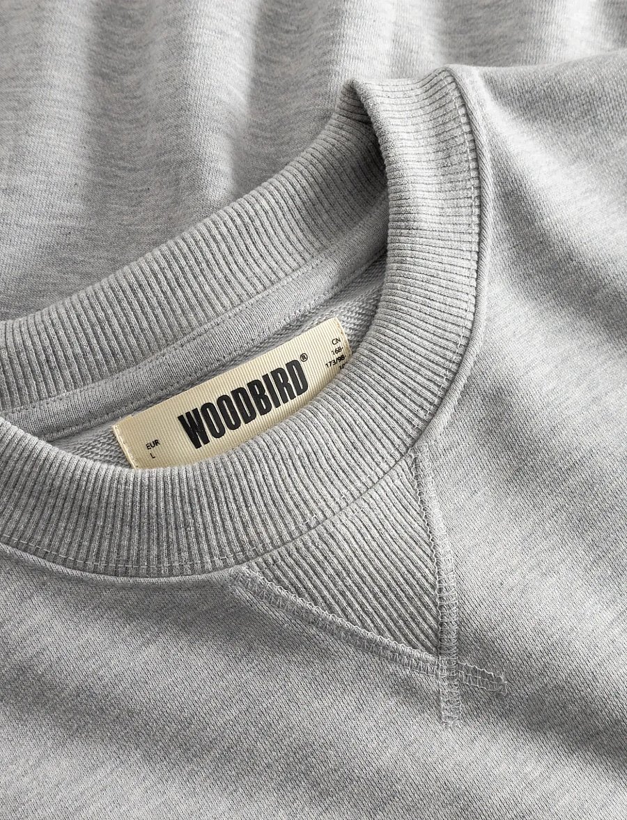 Woodbird - WBCane Lion Crew - dressipluusid - light grey melange - 5
