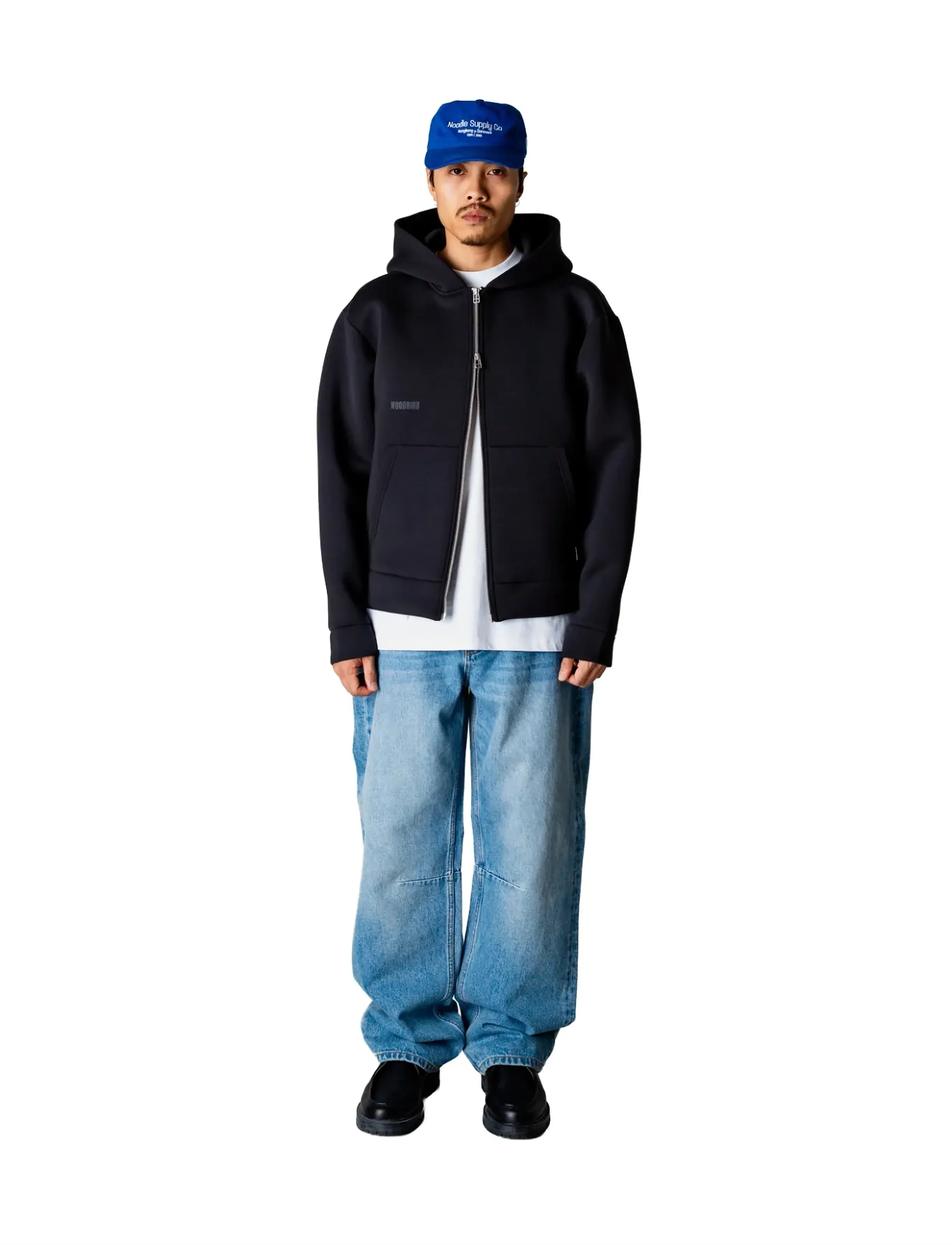 Woodbird Wbfuji Scuba Zip Hoodie, XL, Sweatshirts & Hoodies, Schwarz - Männerswear
