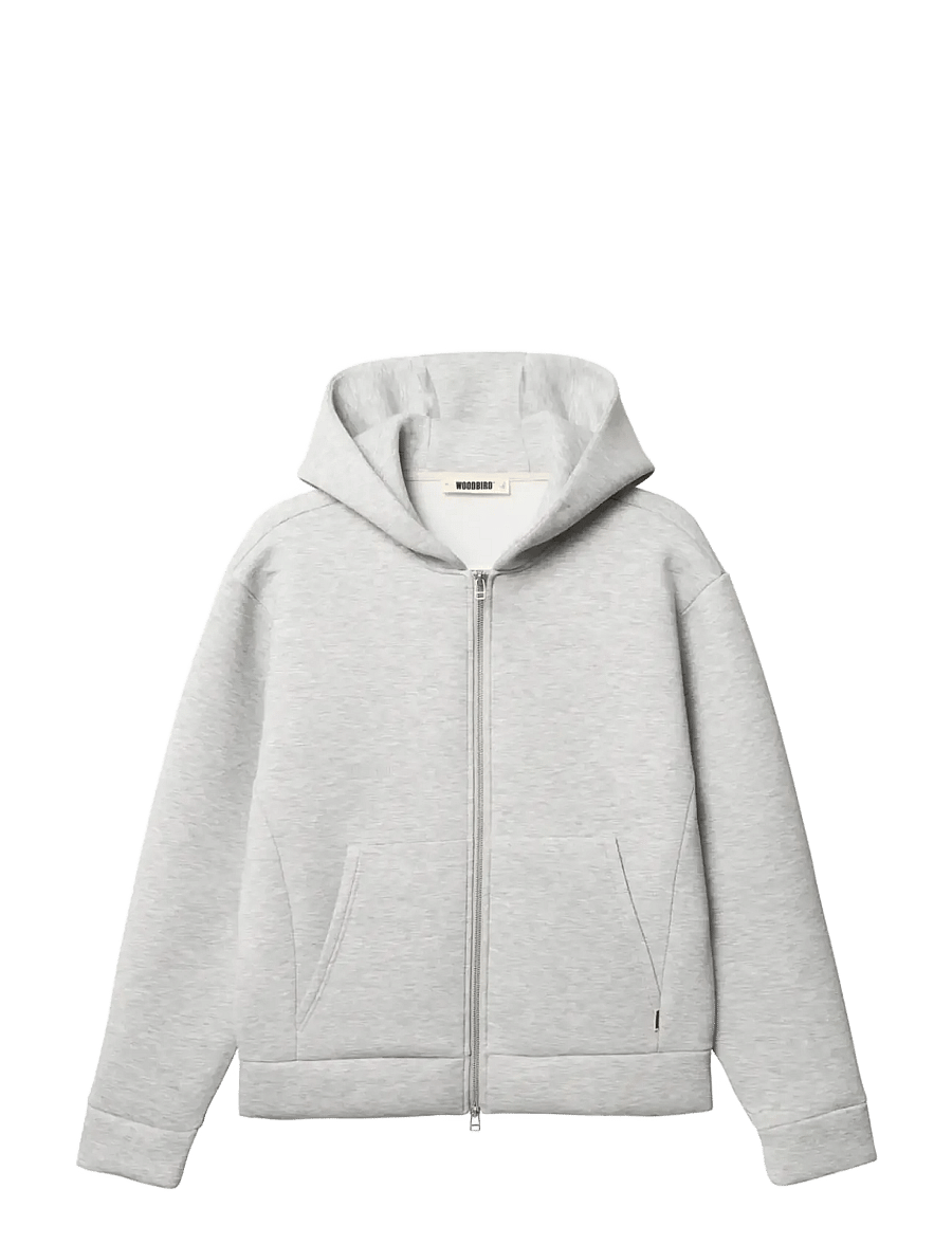 Woodbird - WBFuji Scuba Zip Hoodie - kapuzenpullover - light grey melange - 1