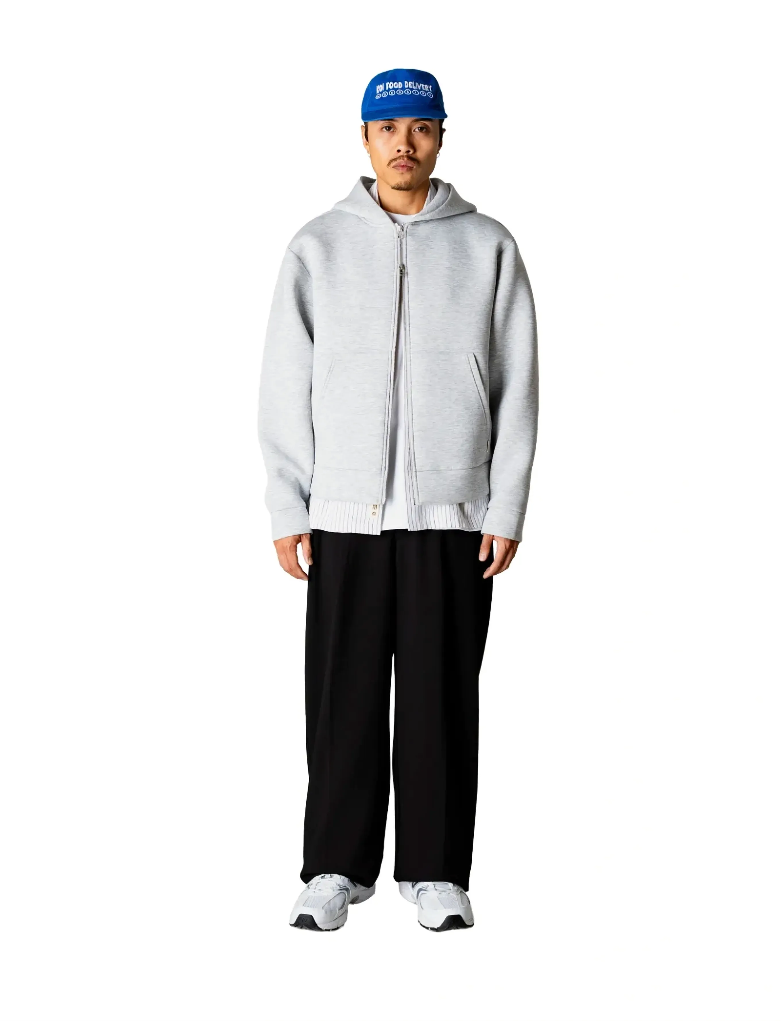 Woodbird WBFuji Scuba Zip Hoodie - Sweatshirts - LIGHT GREY MELANGE / grey