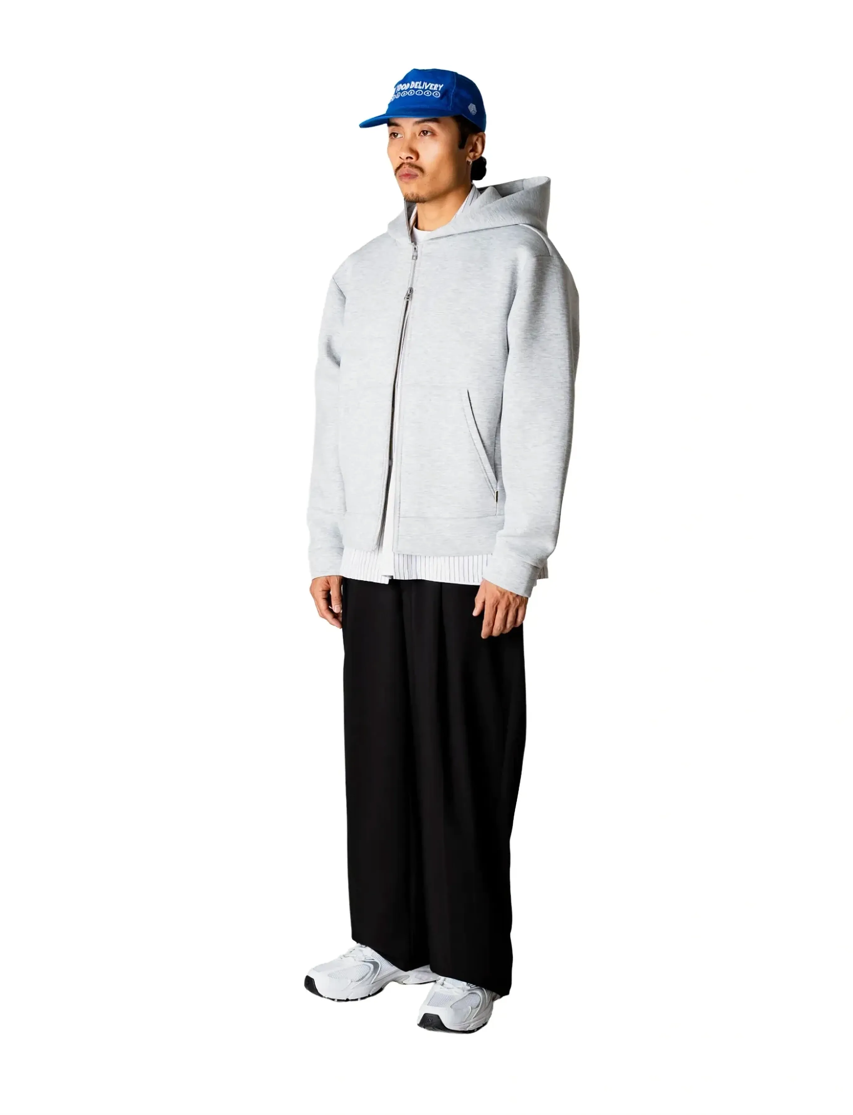 Woodbird - WBFuji Scuba Zip Hoodie - hættetrøjer - light grey melange - 3