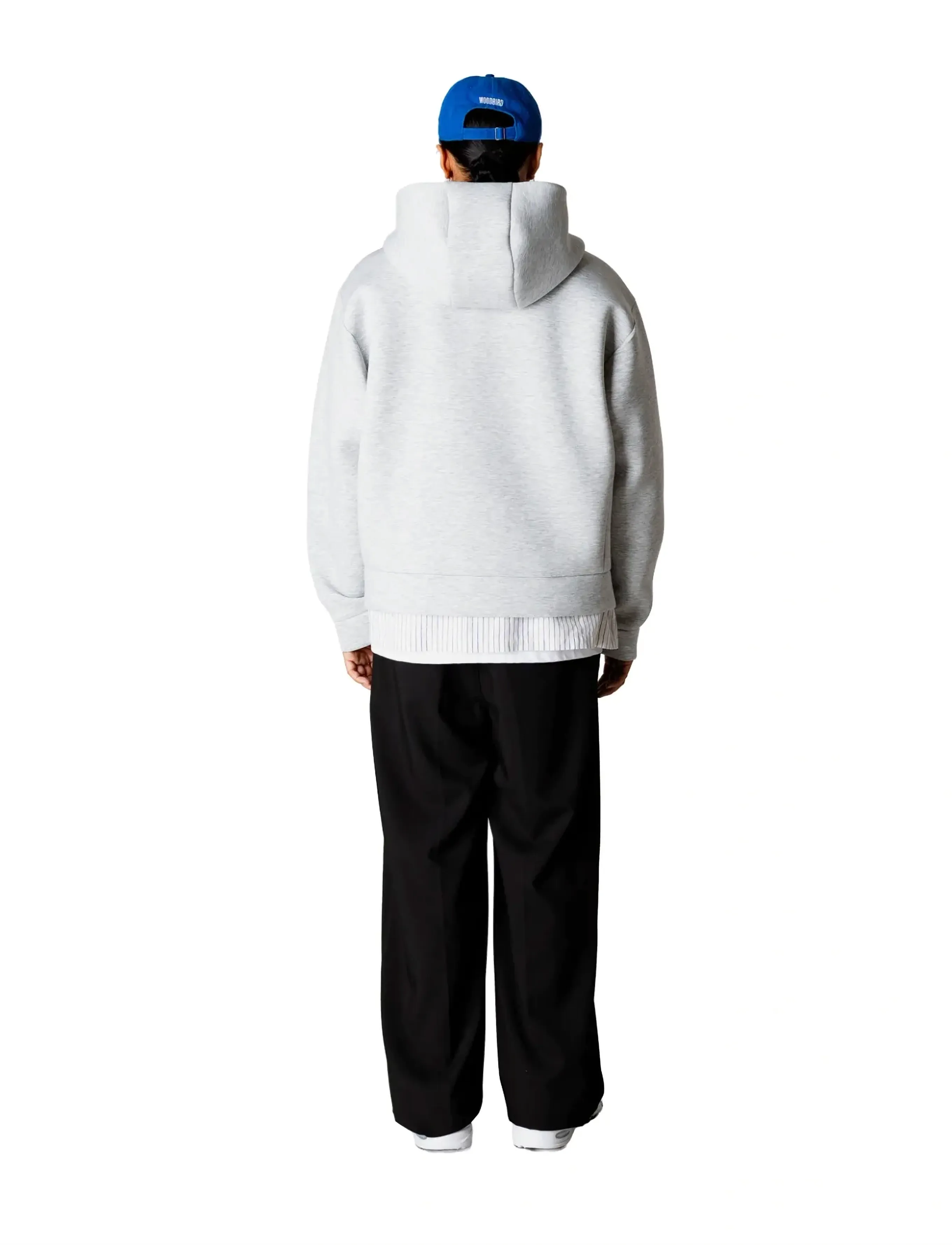 Woodbird - WBFuji Scuba Zip Hoodie - hættetrøjer - light grey melange - 4
