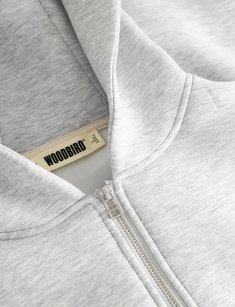 Woodbird - WBFuji Scuba Zip Hoodie - kapuzenpullover - light grey melange - 5
