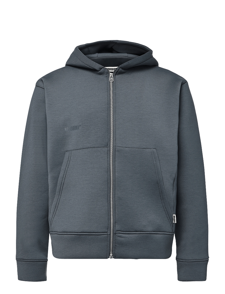 Woodbird - WBFuji Scuba Zip Hoodie - kapuzenpullover - slate blue - 0