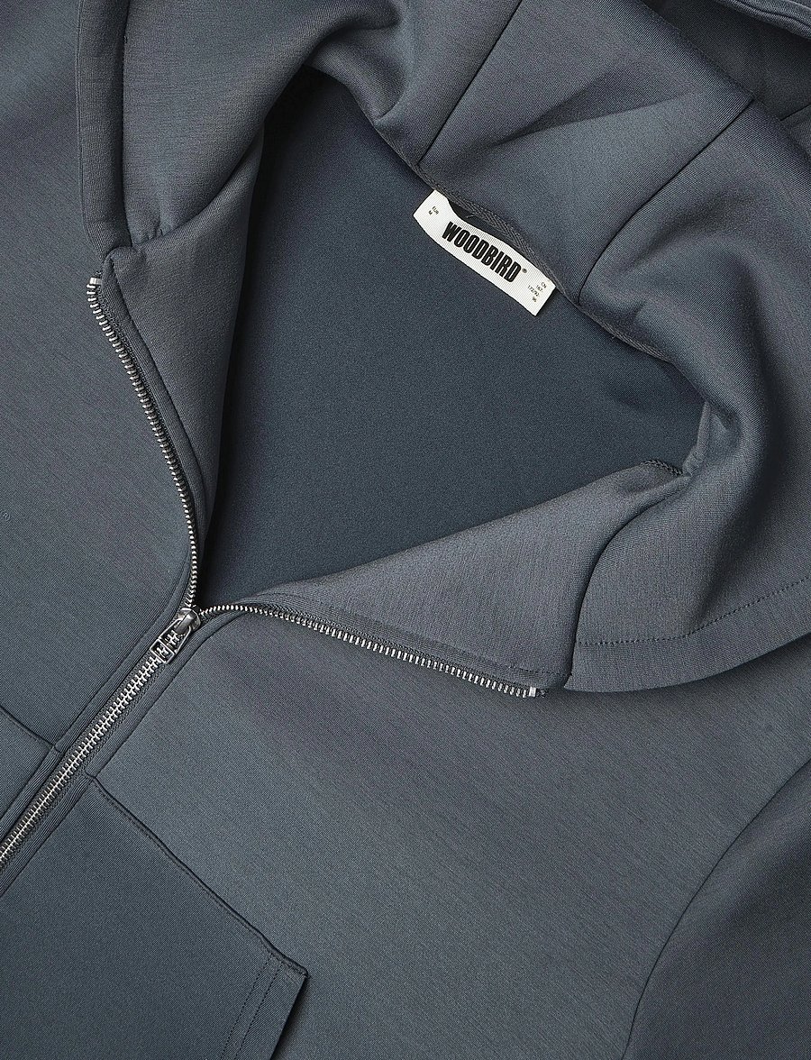 Woodbird - WBFuji Scuba Zip Hoodie - kapuzenpullover - slate blue - 2
