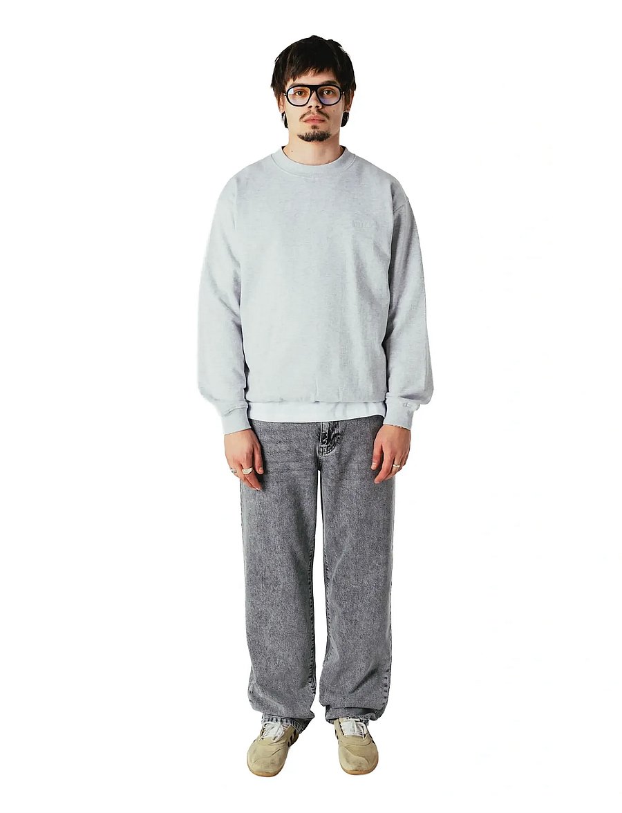 Woodbird - WBCane Base Crew - dressipluusid - grey melange - 0