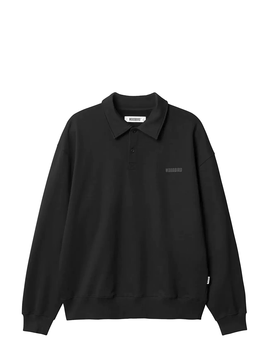 Woodbird - WBLoke Base Polo - langärmelige gestrickte polohemden - black - 1