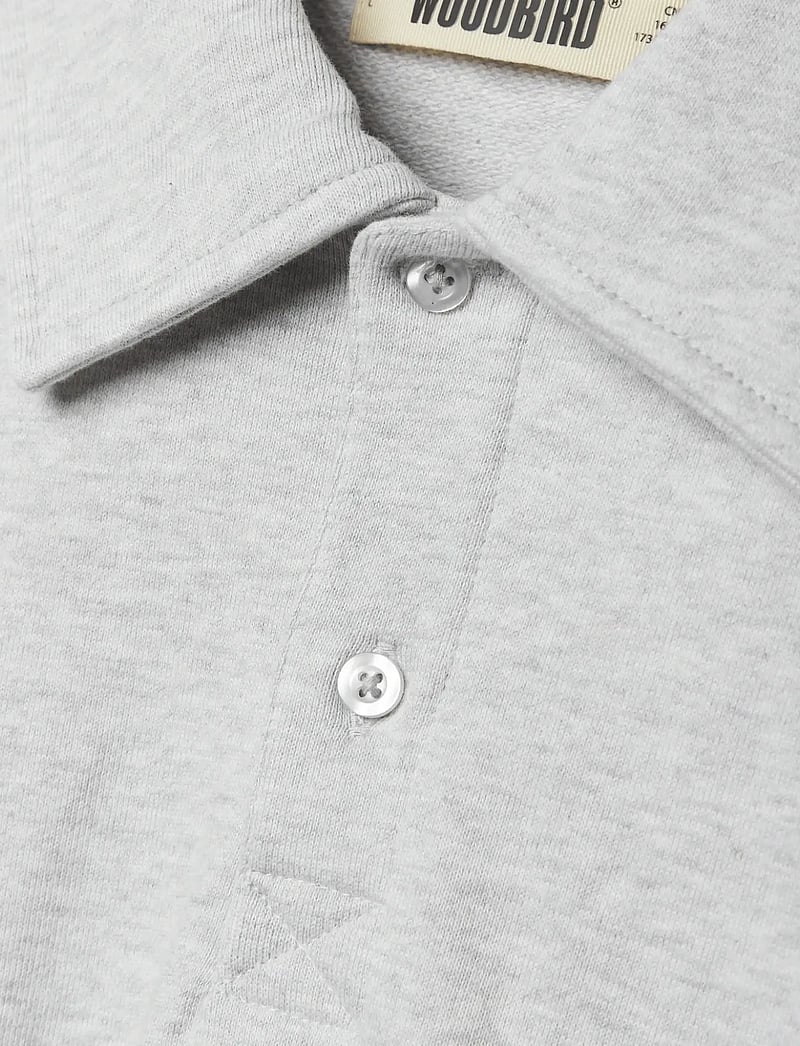 Woodbird - WBLoke Base Polo - langärmelige gestrickte polohemden - grey melange - 5