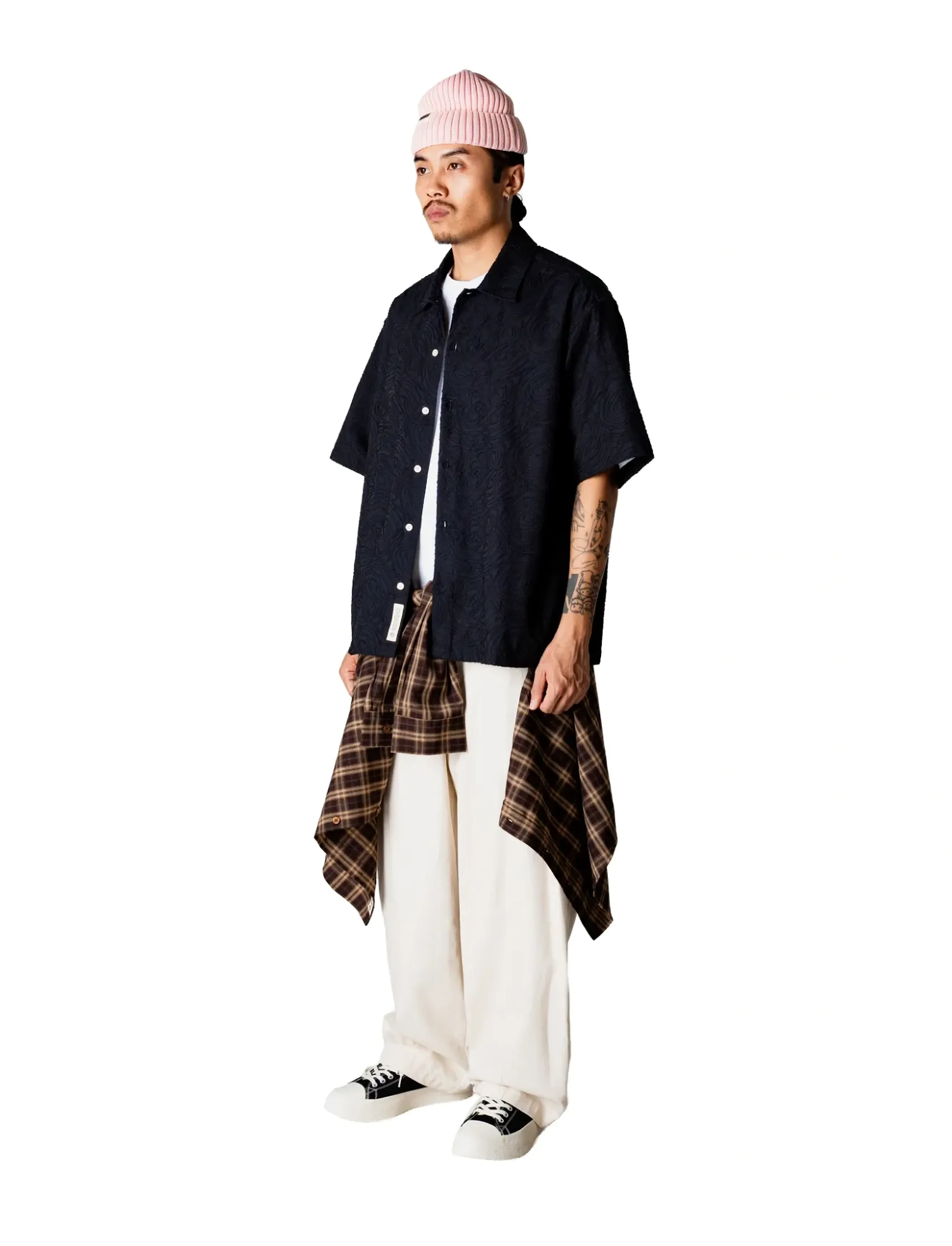 Woodbird - WBWang Embroidery Shirt - kortærmede skjorter - black - 3