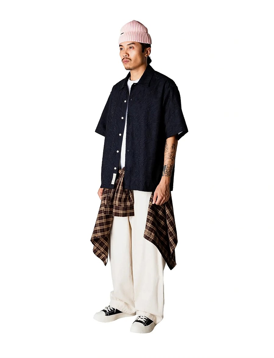 Woodbird - WBWang Embroidery Shirt - kortærmede skjorter - black - 3