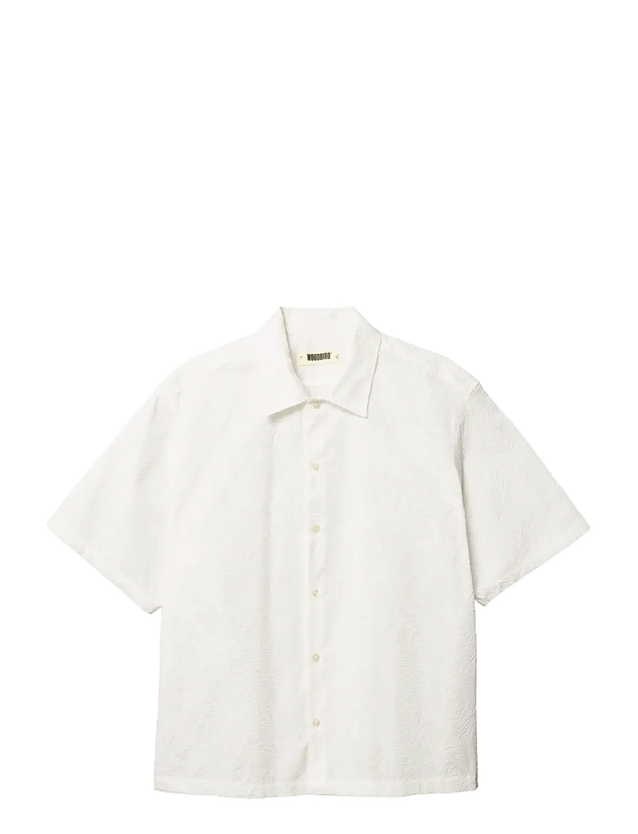 Woodbird - WBWang Embroidery Shirt - kortærmede skjorter - off white - 1