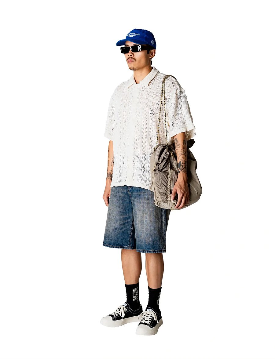Woodbird - WBWang Knit Shirt - kortærmede skjorter - off white - 3