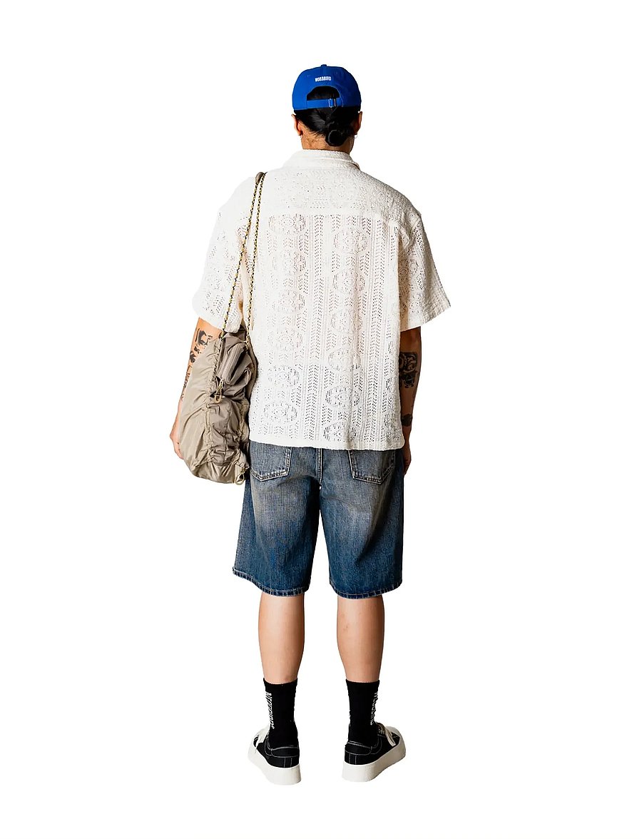 Woodbird - WBWang Knit Shirt - kortærmede skjorter - off white - 4