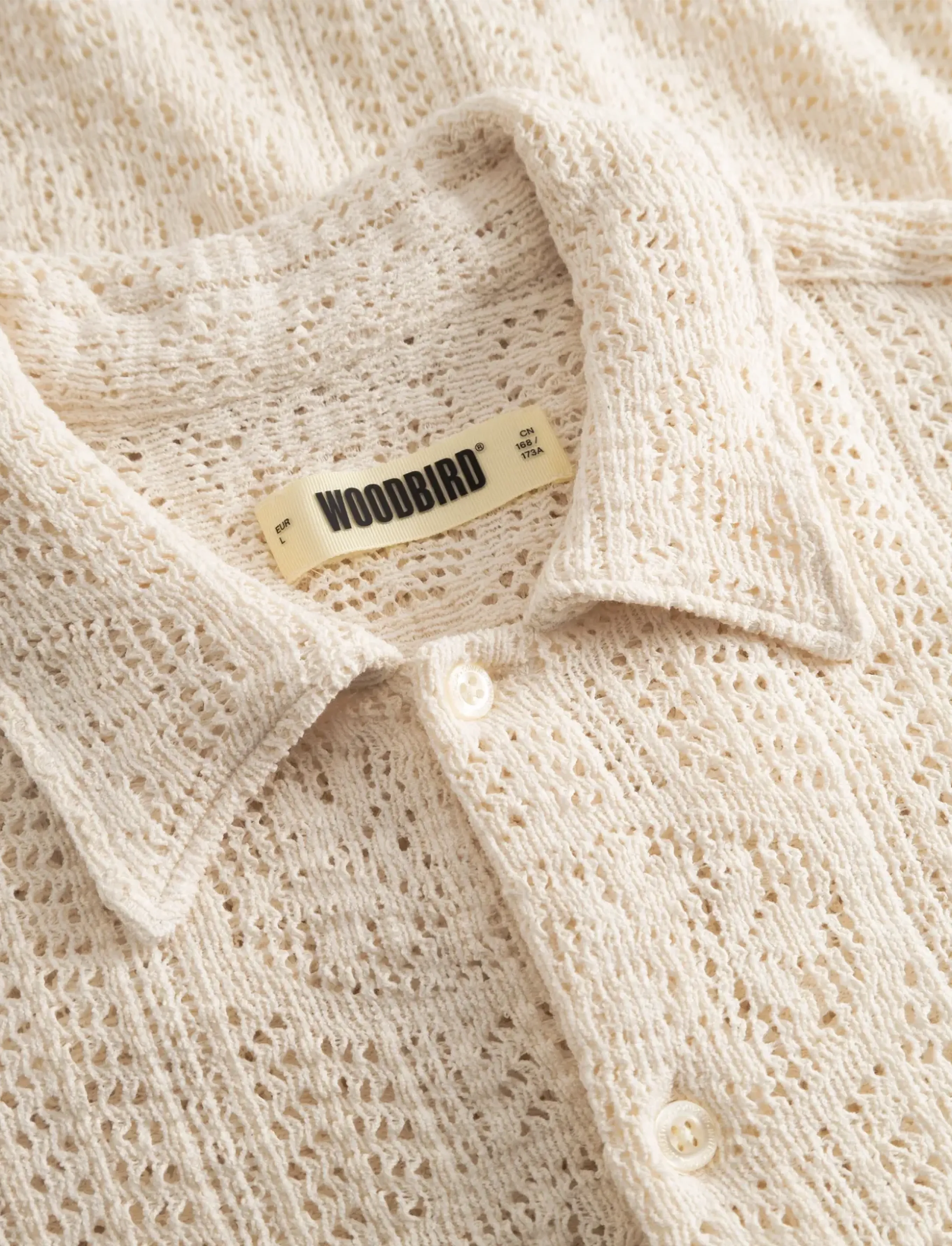 Woodbird - WBWang Knit Shirt - short-sleeved shirts - off white - 5