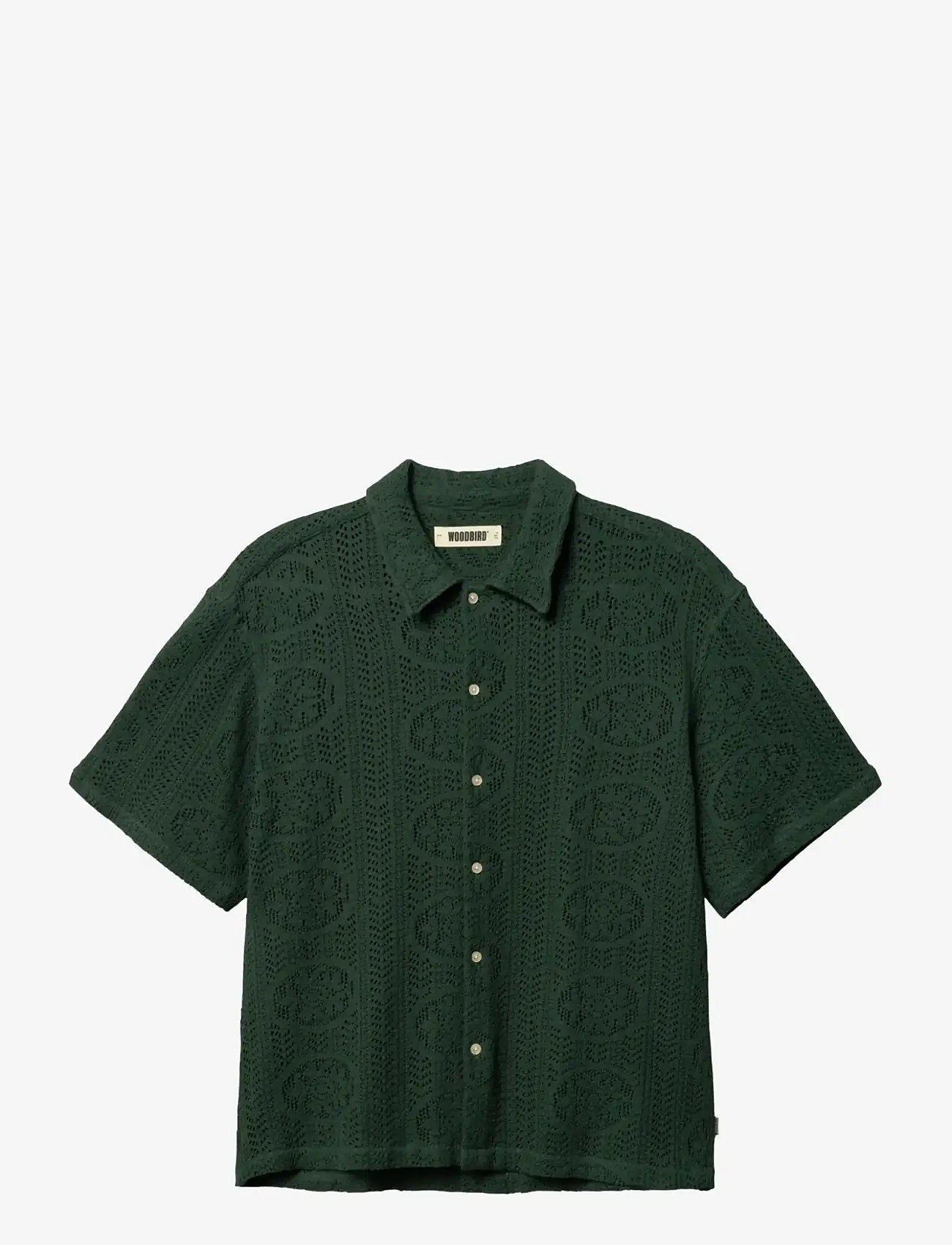 Woodbird - WBWang Knit Shirt - kurzarmhemden - pine green - 1