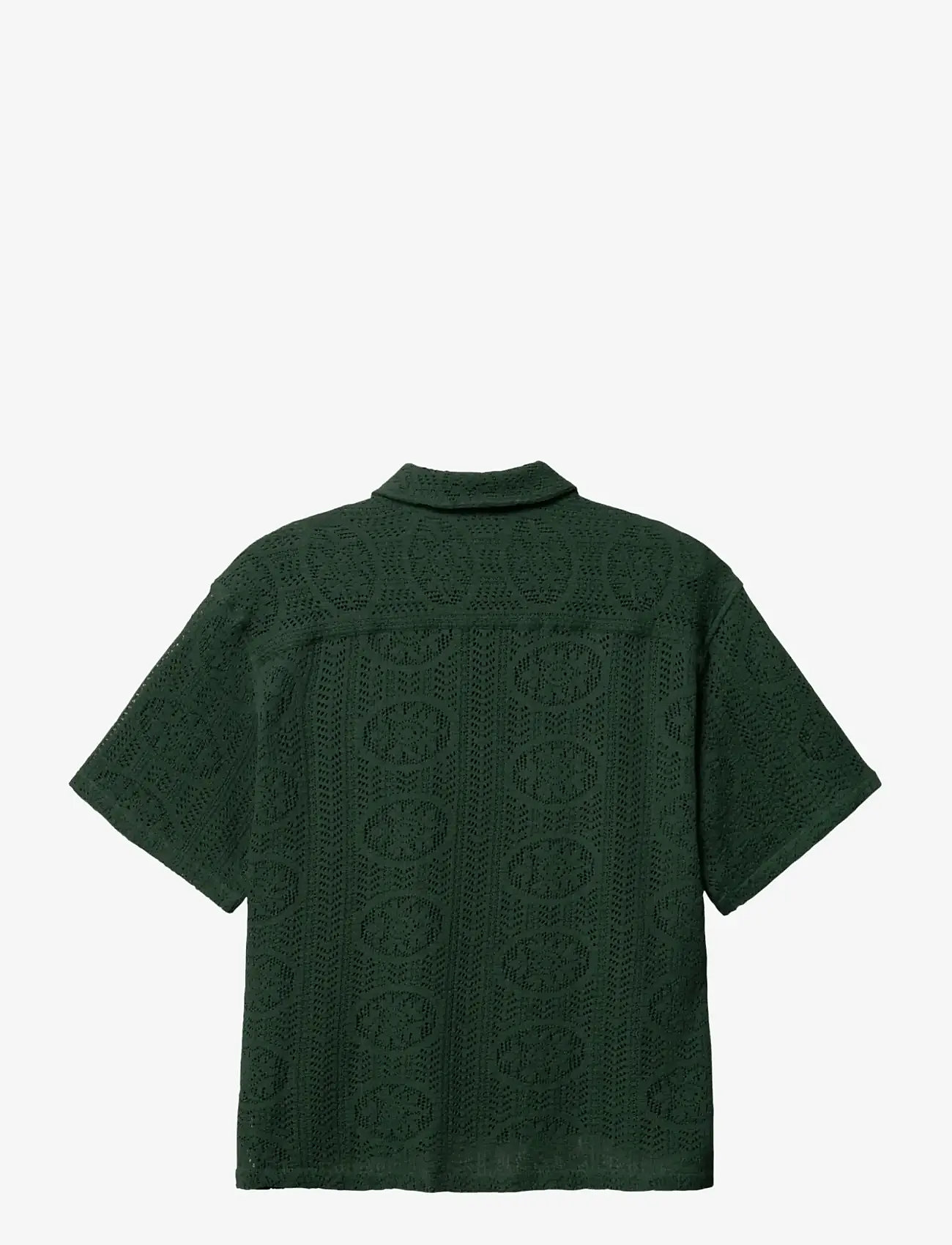 Woodbird - WBWang Knit Shirt - kurzarmhemden - pine green - 2