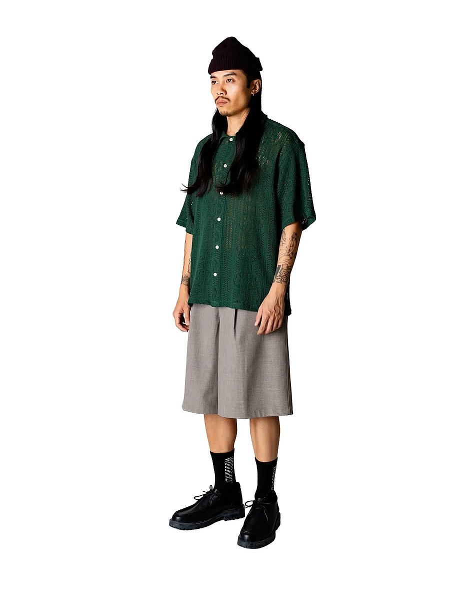 Woodbird - WBWang Knit Shirt - lühikeste varrukatega särgid - pine green - 3