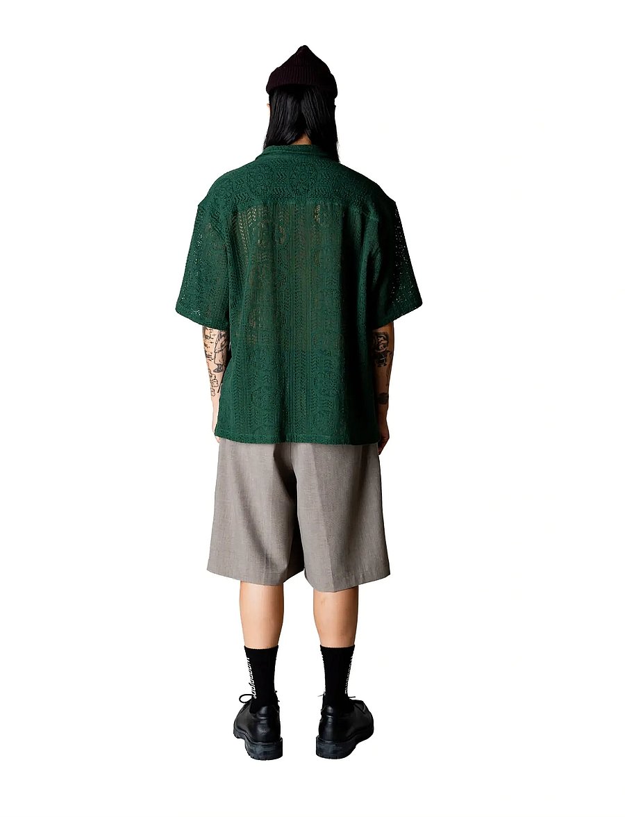Woodbird - WBWang Knit Shirt - lühikeste varrukatega särgid - pine green - 4