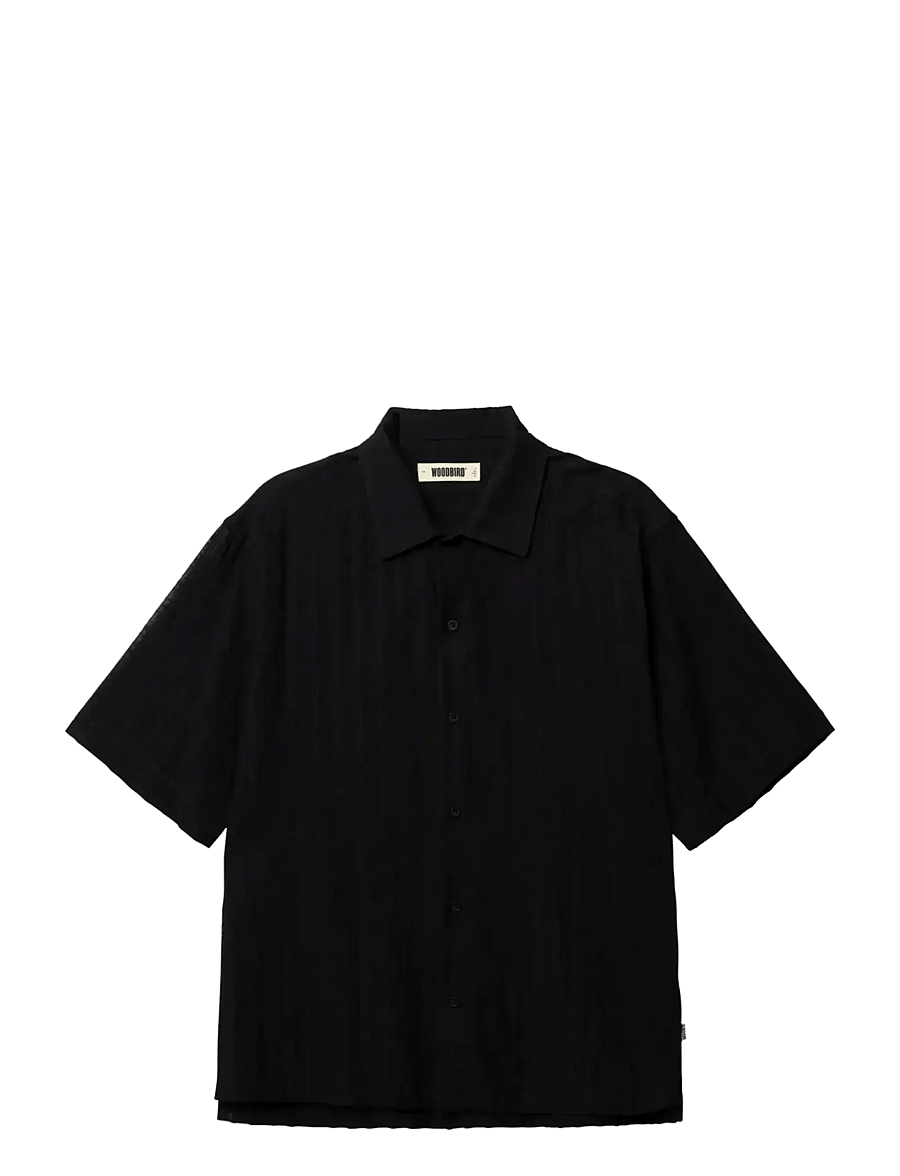 Woodbird - WBBanks Check Shirt - kortærmede skjorter - black - 1
