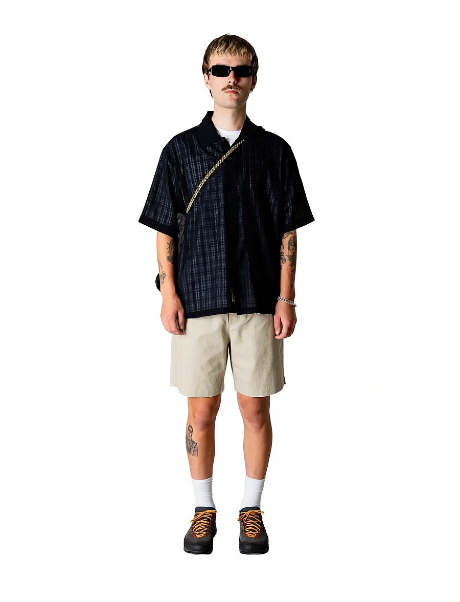 Woodbird - WBBanks Check Shirt - kortærmede skjorter - black - 0