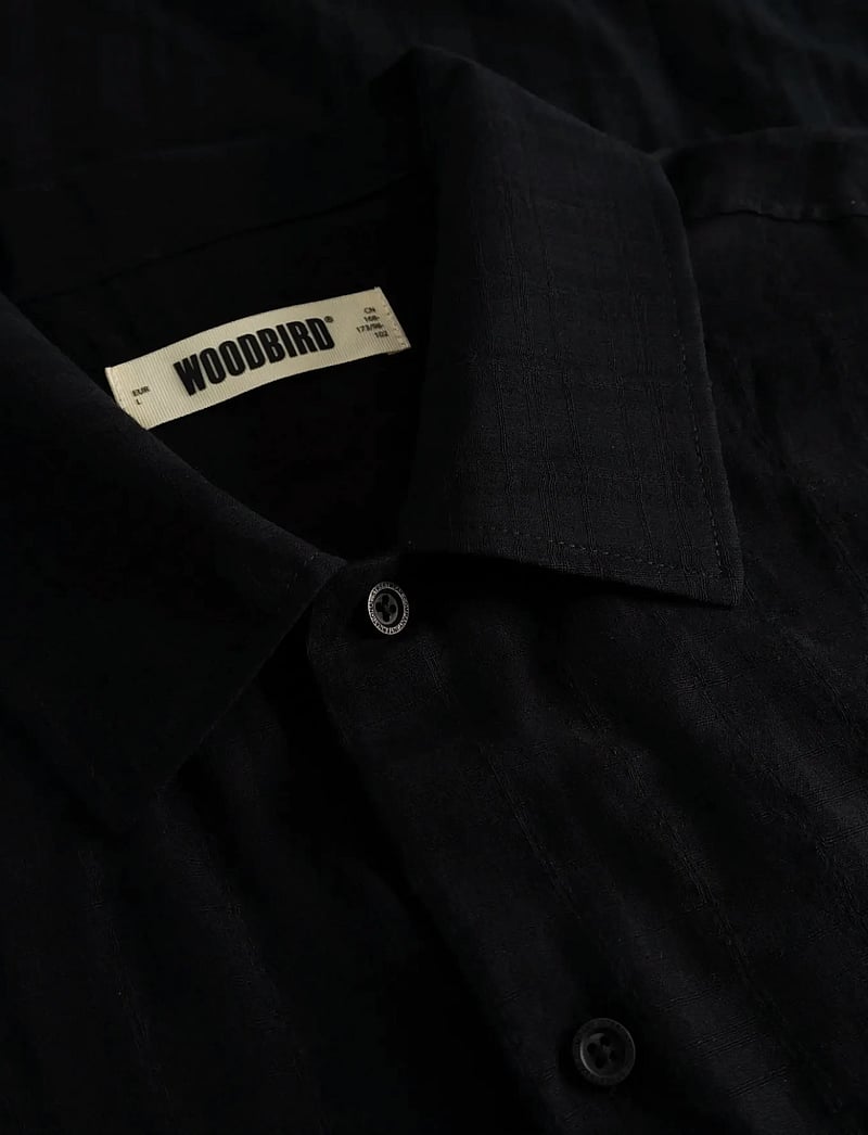 Woodbird - WBBanks Check Shirt - kurzarmhemden - black - 5