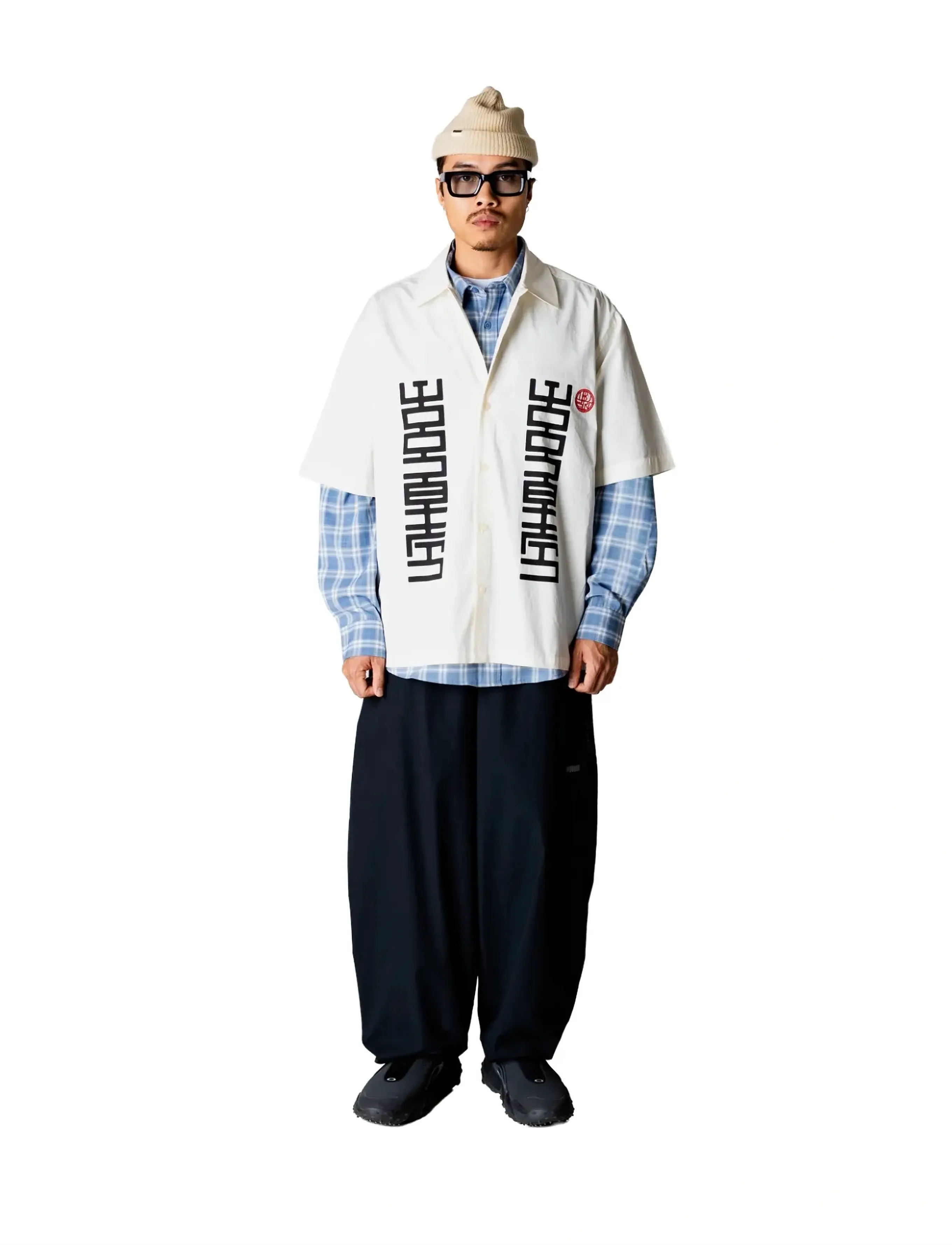 Woodbird Wbbanks Sign Shirt, XXL, Cream, Skjorter > Kortærmede Shirts, Herre