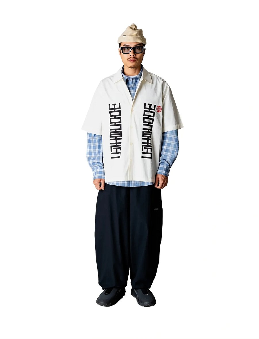 Woodbird - WBBanks Sign Shirt - kortærmede skjorter - off white - 0