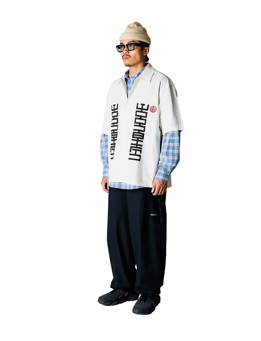 Woodbird - WBBanks Sign Shirt - kortærmede skjorter - off white - 3
