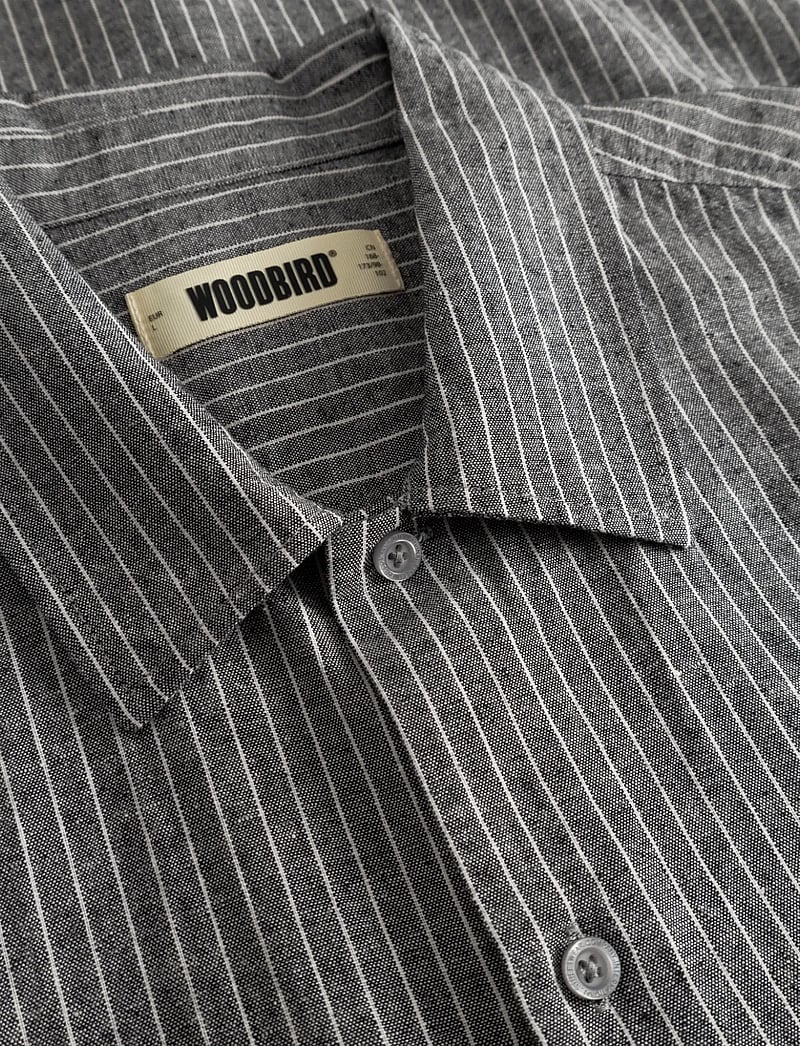 Woodbird - WBWang Tai Stripe Shirt - stribede skjorter - white stripe - 5