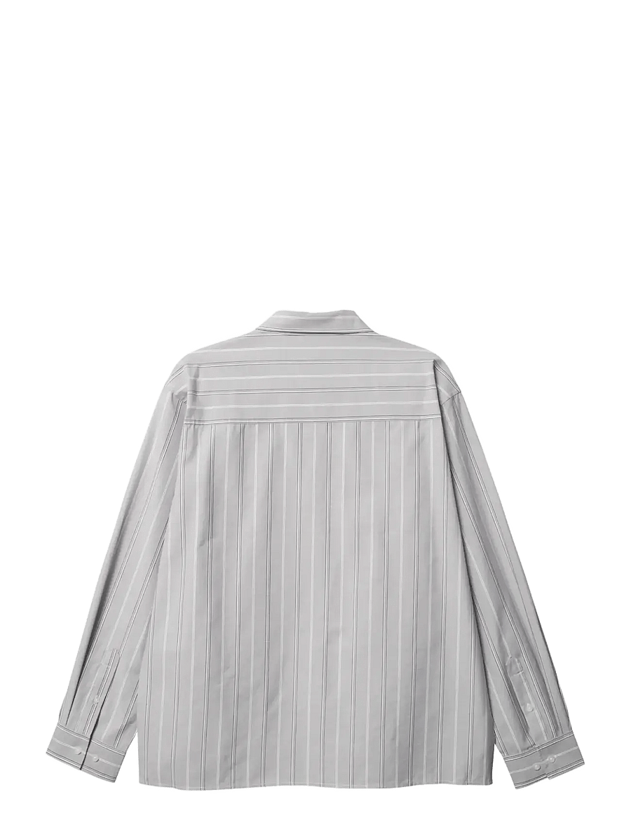 Woodbird - WBBuzo Big Stripe Shirt - randiga skjortor - grey stripe - 2