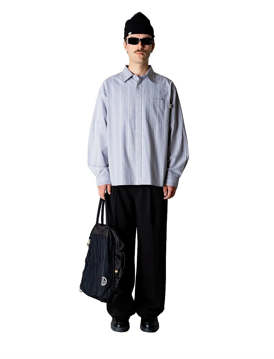 Woodbird - WBBuzo Big Stripe Shirt - randiga skjortor - grey stripe - 0