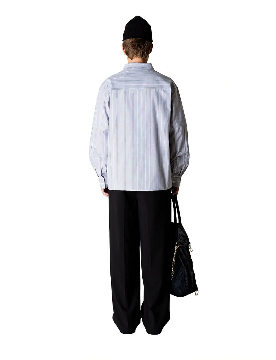 Woodbird - WBBuzo Big Stripe Shirt - randiga skjortor - grey stripe - 4
