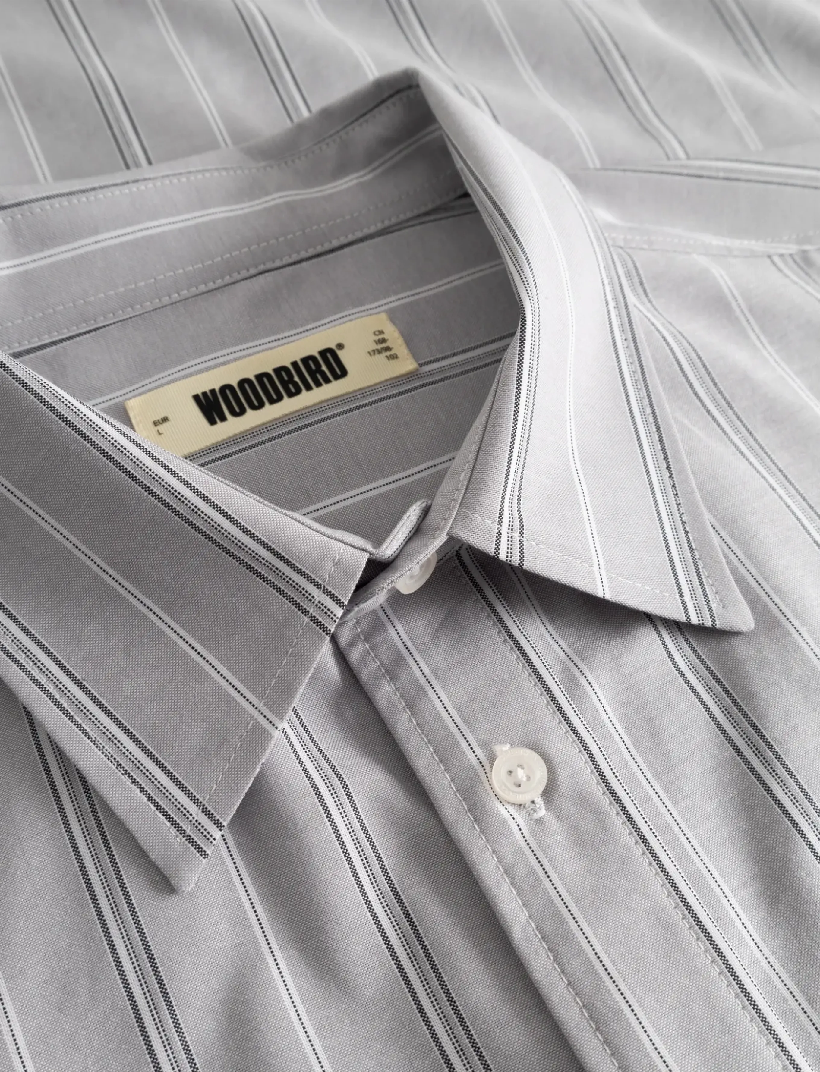Woodbird - WBBuzo Big Stripe Shirt - stribede skjorter - grey stripe - 5