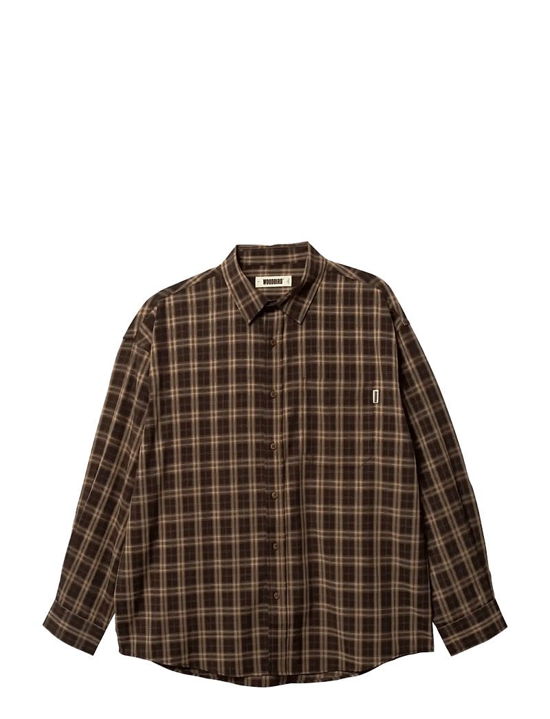 Woodbird - WBJong Dobby Check Shirt - ruudulised särgid - dark brown - 1