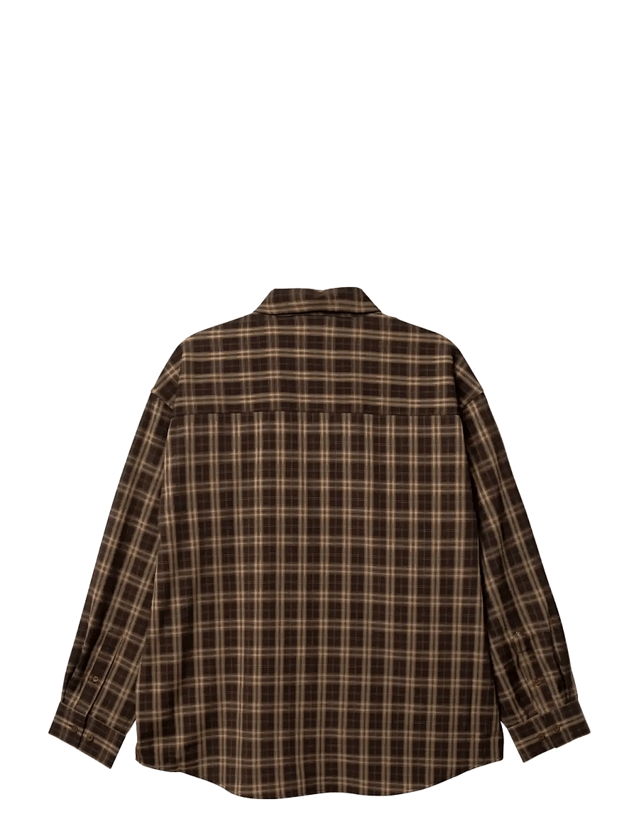 Woodbird - WBJong Dobby Check Shirt - karierte hemden - dark brown - 2